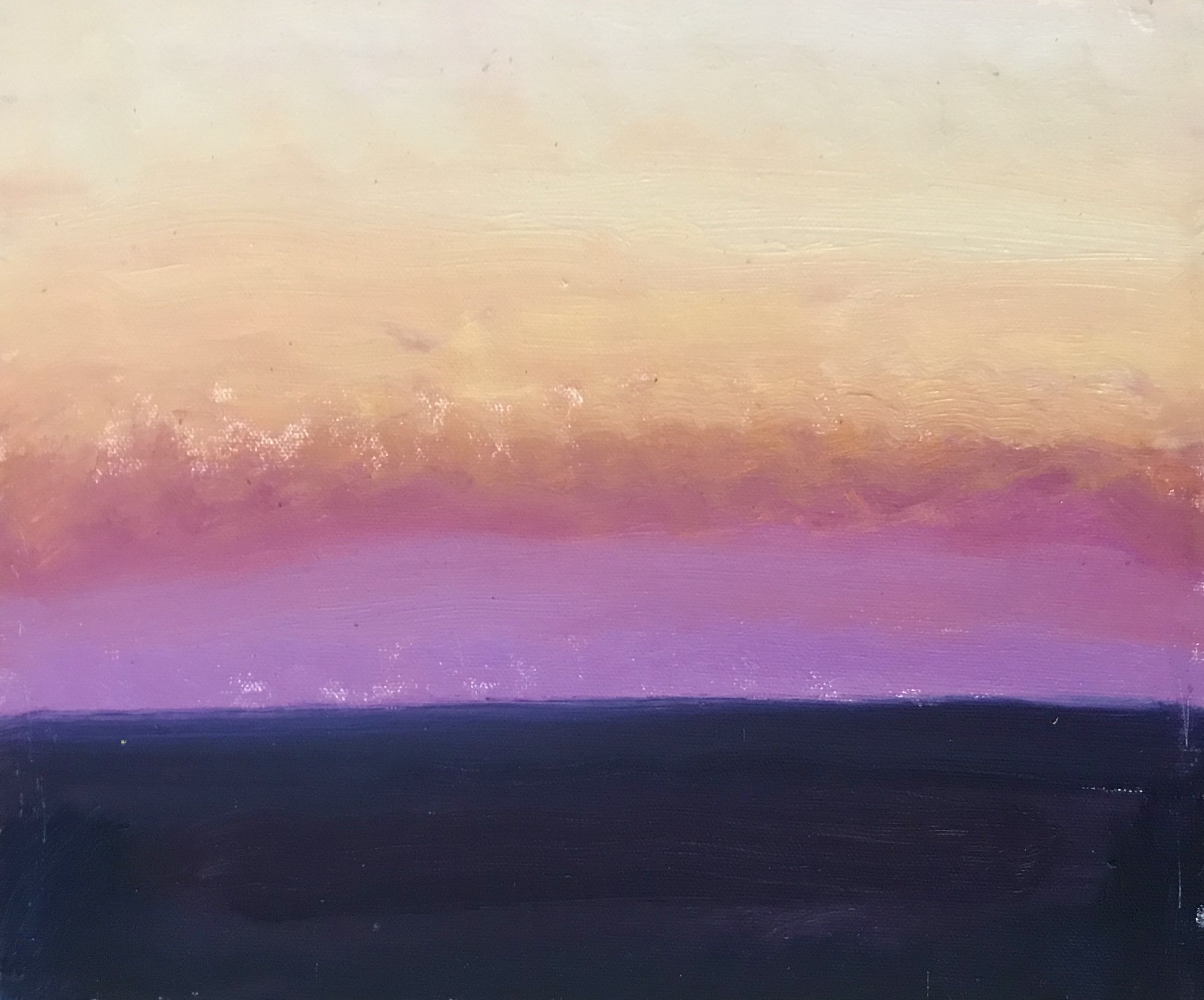 Evening Prayer Brunswick Heads, 13  September 2020, oil on canvas board, 30 X 25 cm