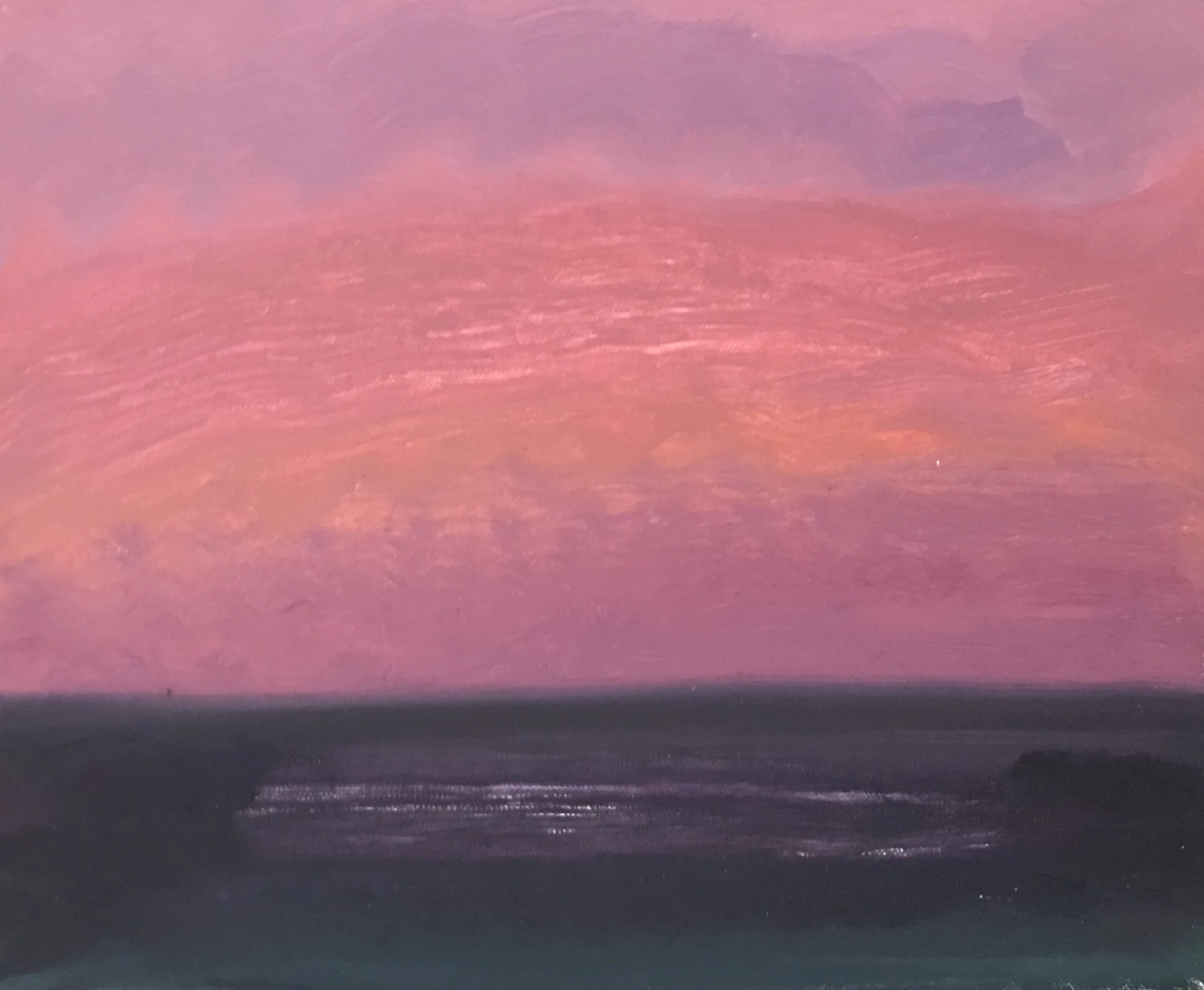 Evening Prayer Brunswick Heads, 15 September 2020, oil on canvas board, 30 X 25 cm