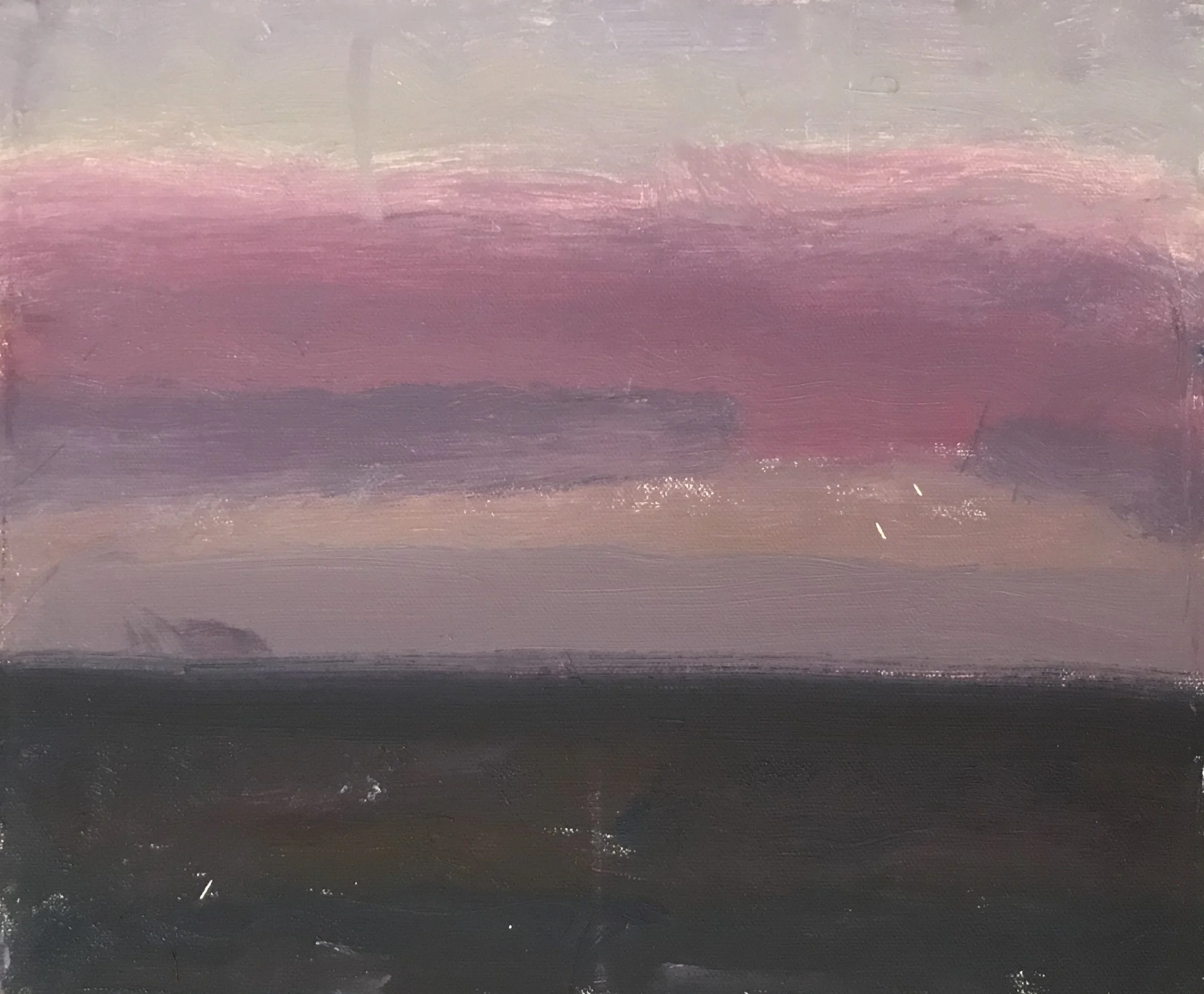 Evening Prayer Brunswick Heads, #2 23 September 2020, oil on canvas board, 30 X 25 cm