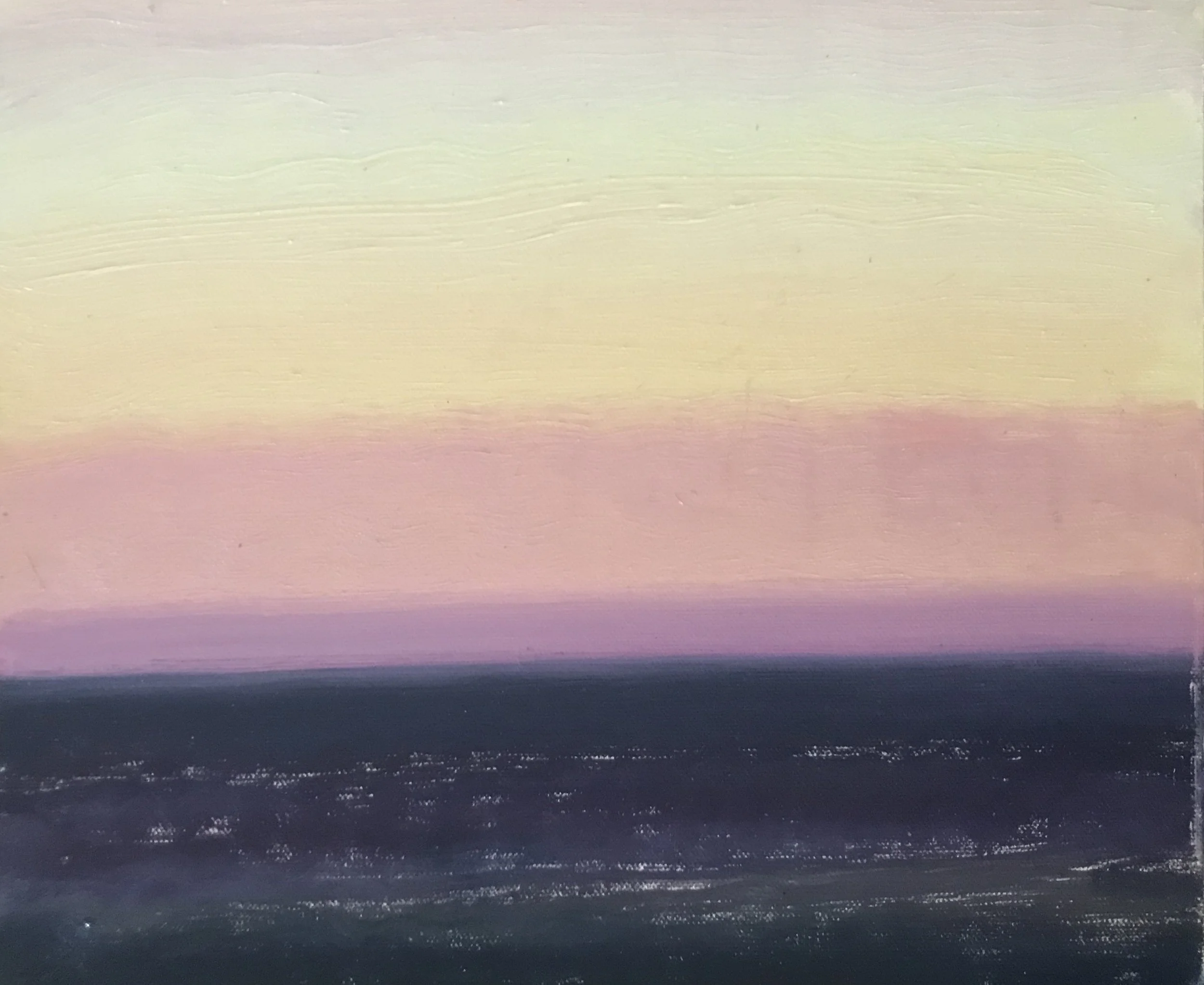 Evening Prayer Brunswick Head, 30  September 2020, oil on canvas board, 30 X 25 c