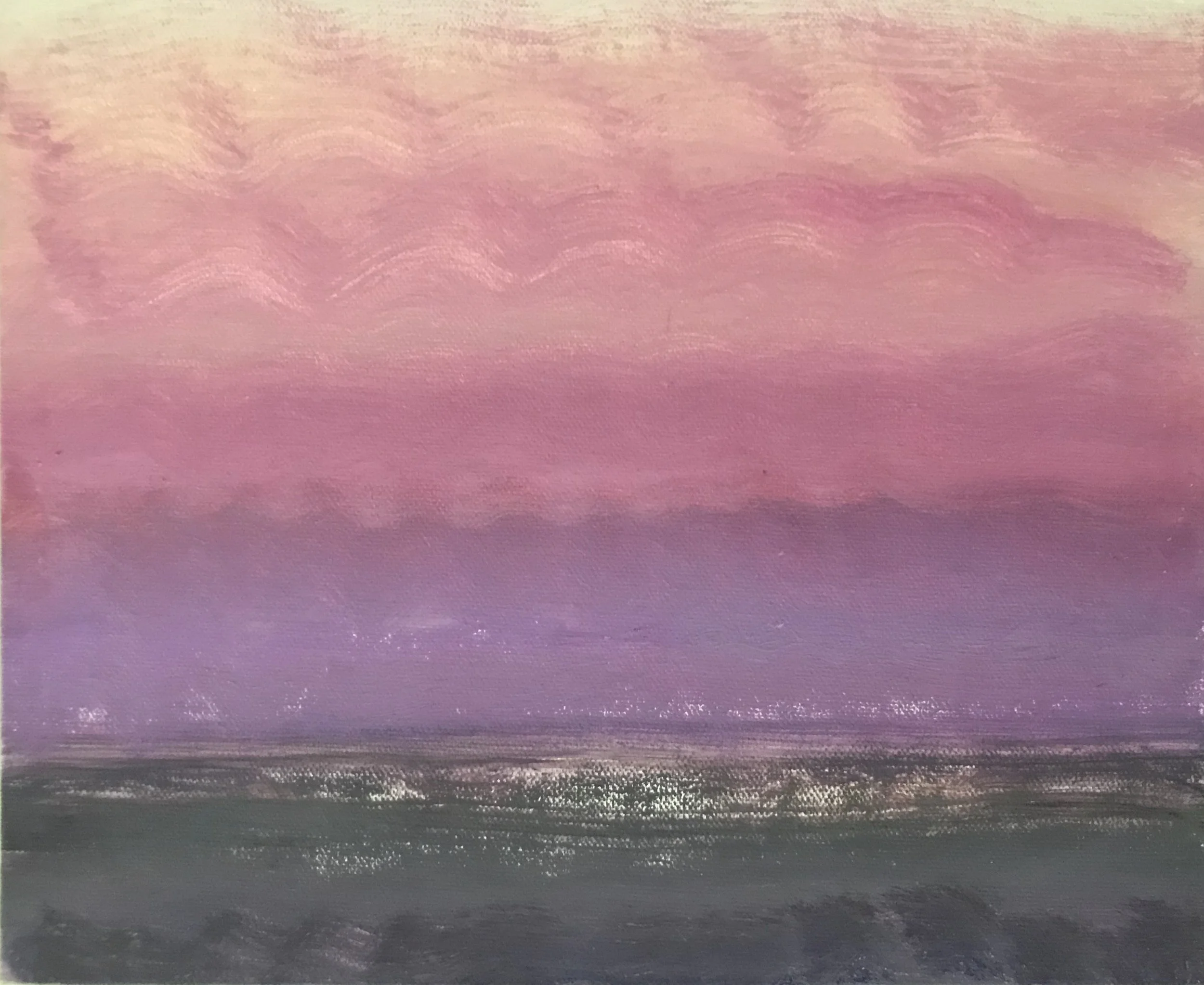 Evening Prayer Brunswick Heads #3  3 2020, oil on canvas board, 30 X 25 cm