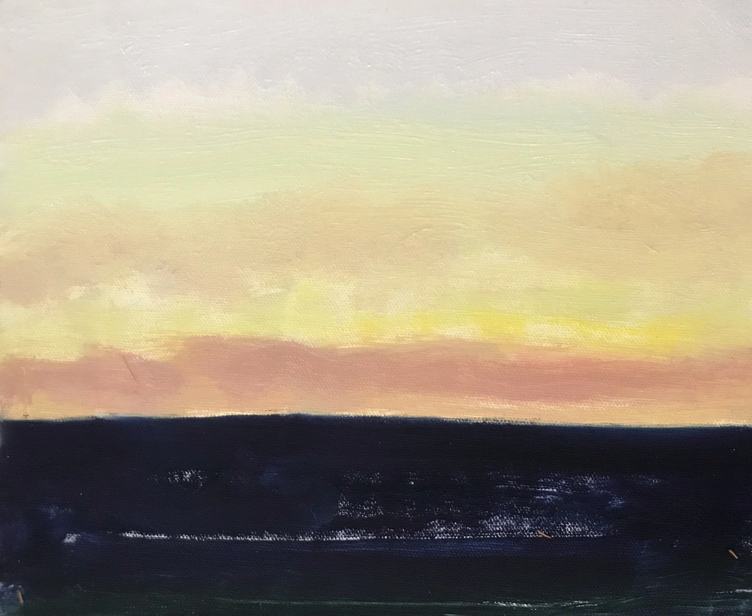 Evening Prayer Brunswick Heads, #3 6 October  2020, oil on canvas board, 30 X 25 cm