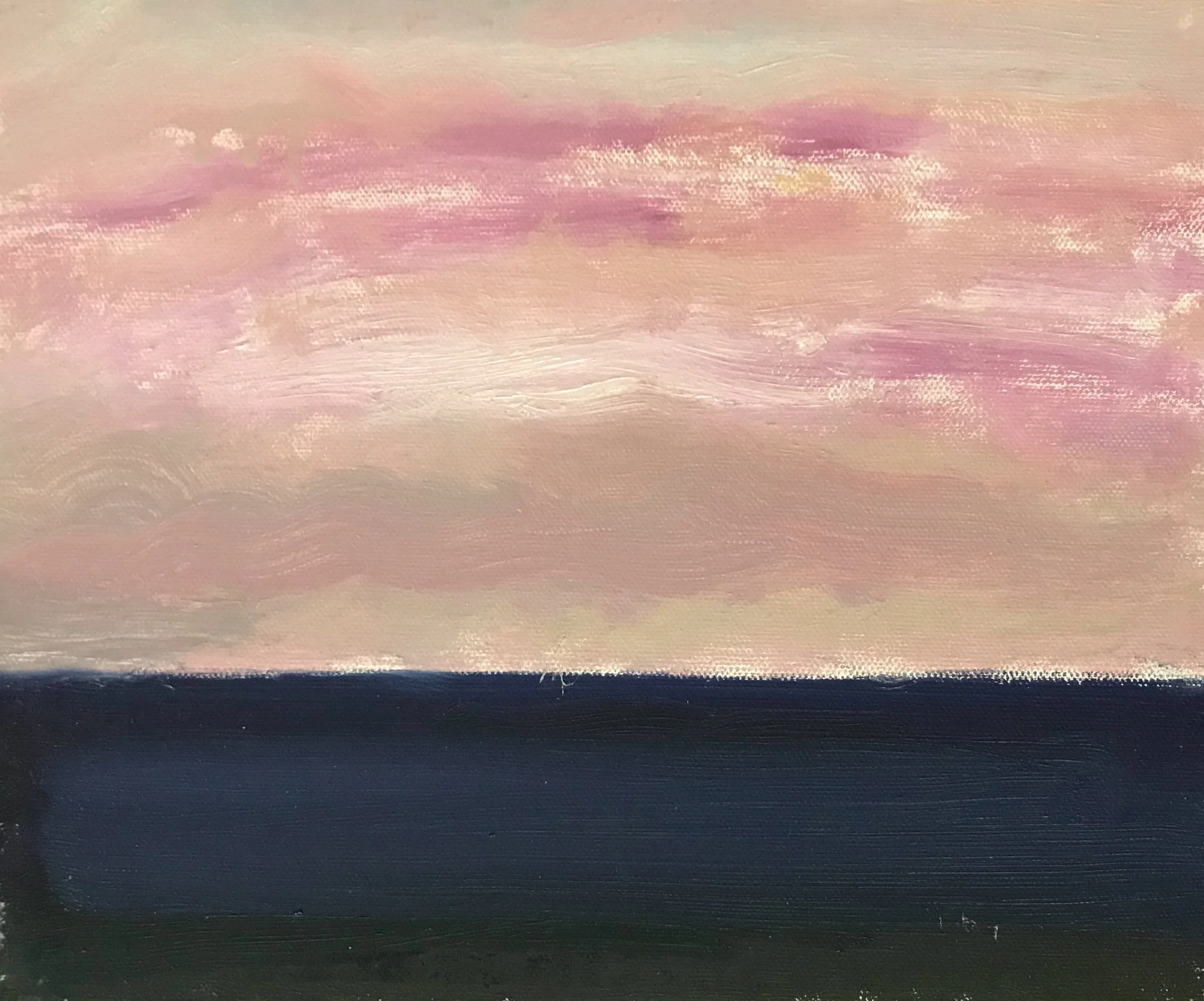 Evening Prayer Brunswick Heads, #5  6 October  2020, oil on canvas board, 30 X 25 c