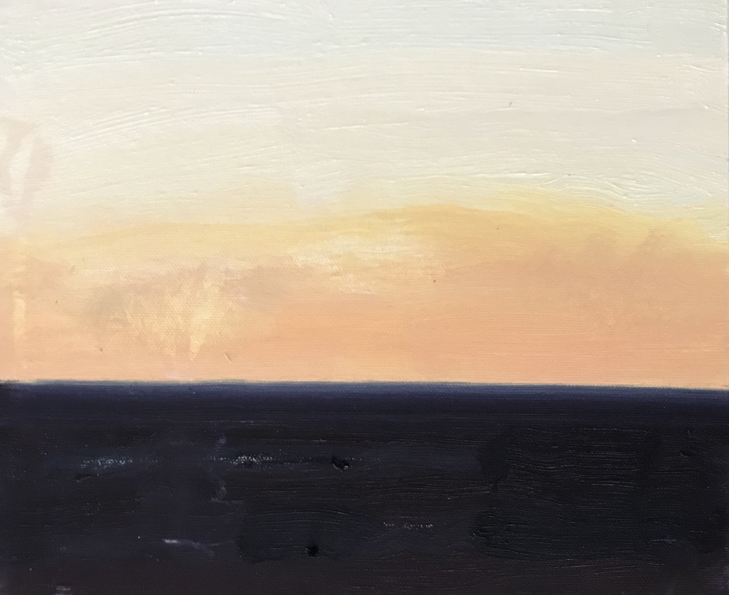 Evening Prayer Brunswick Heads, 10 October  2020, oil on canvas board, 30 X 25 cm