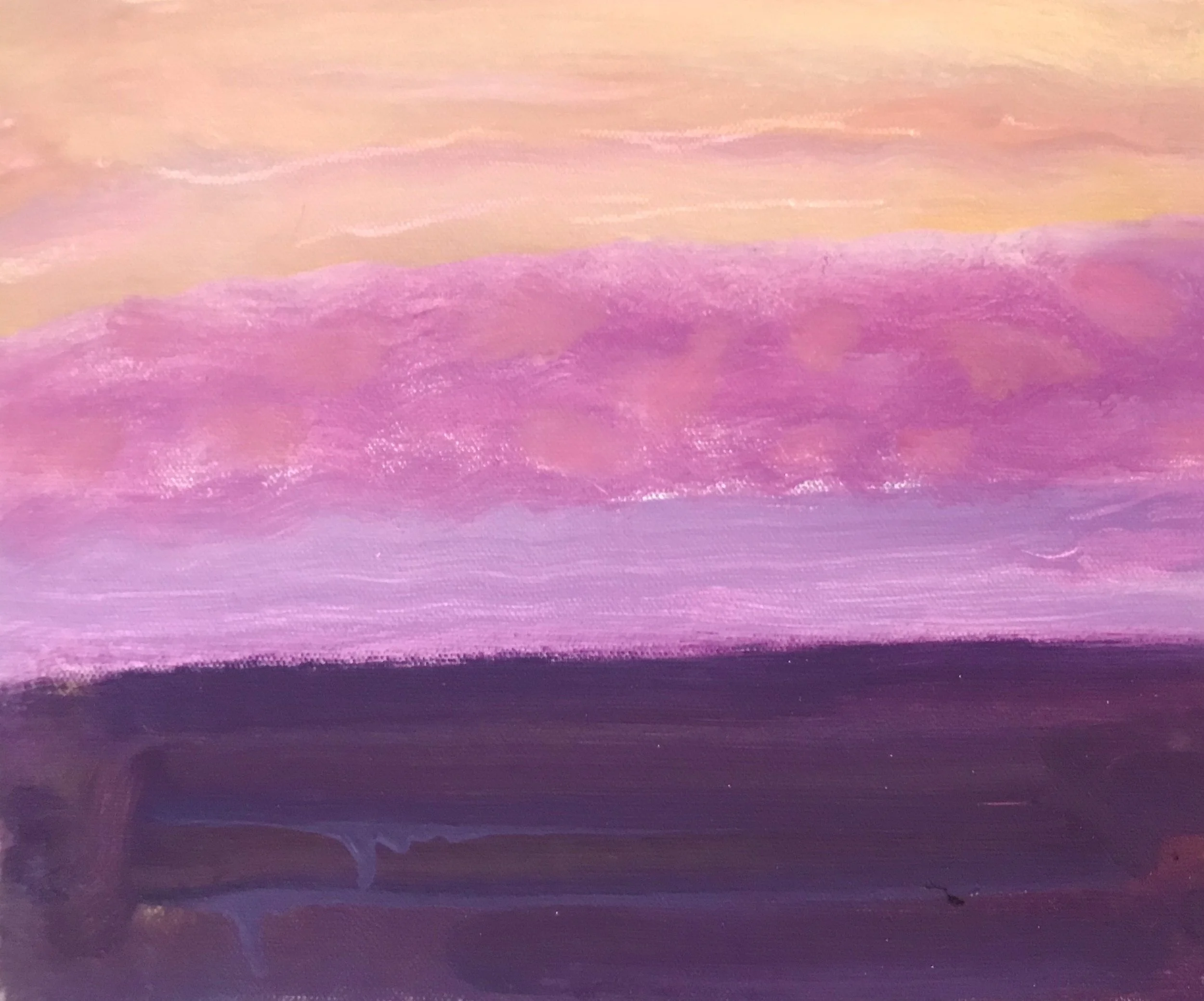 Evening Prayer Brunswick Heads,   11  October  2020, oil on canvas board, 30 X 25 cm