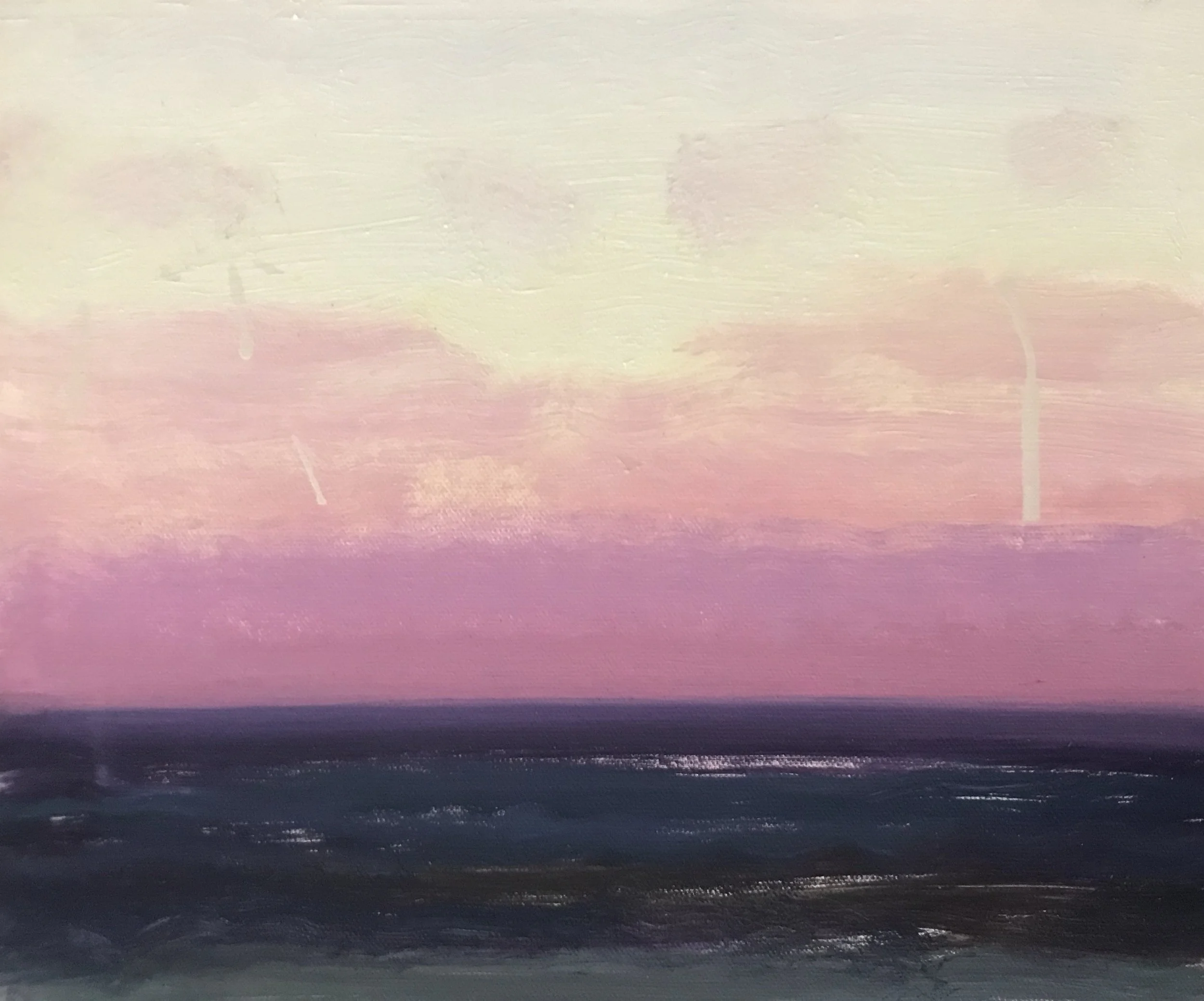 Evening Prayer Brunswick Heads, #2  16 October  2020, oil on canvas board, 30 X 25 cm