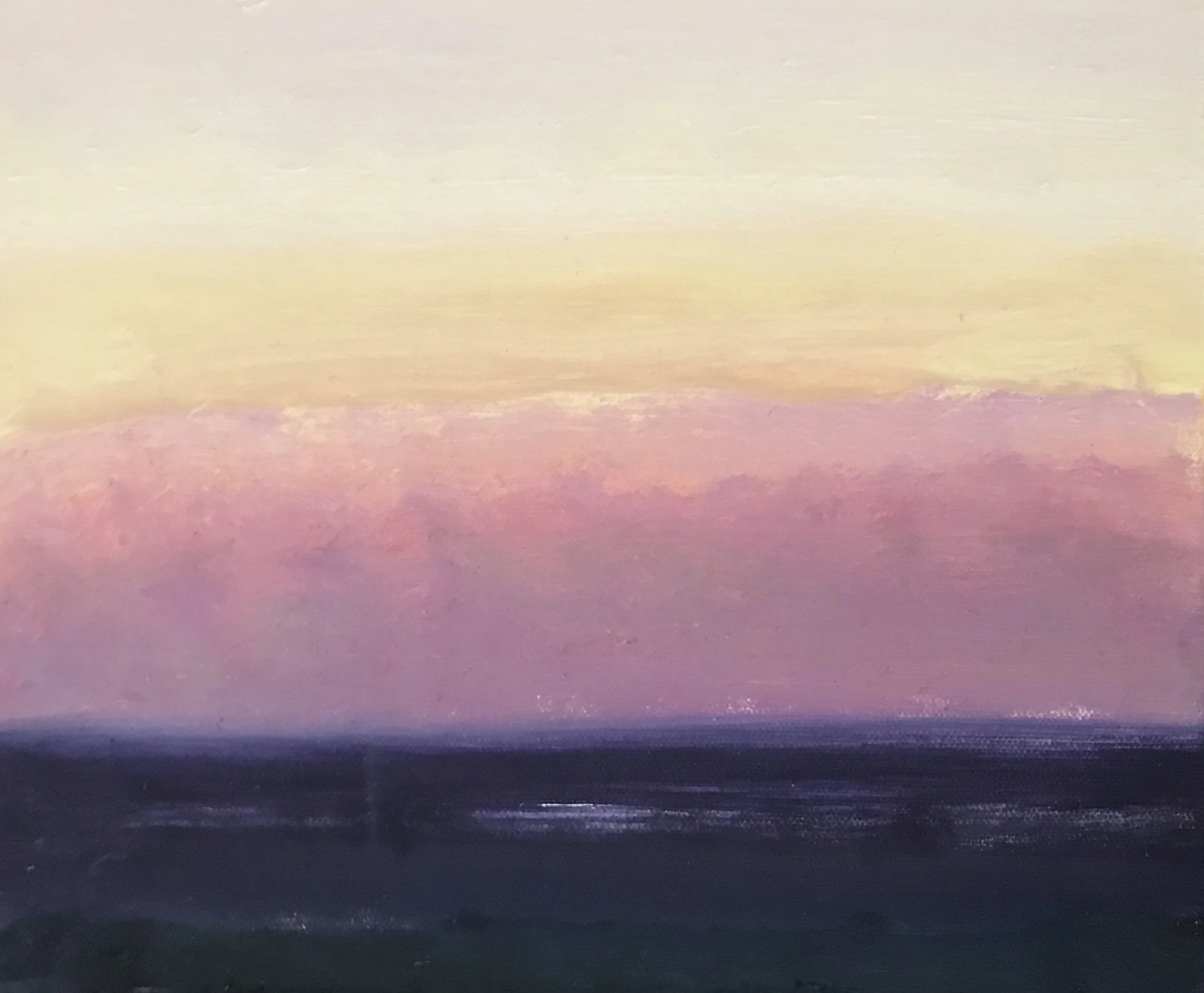 Evening Prayer Brunswick Heads,   17 October  2020, oil on canvas board, 30 X 25 c