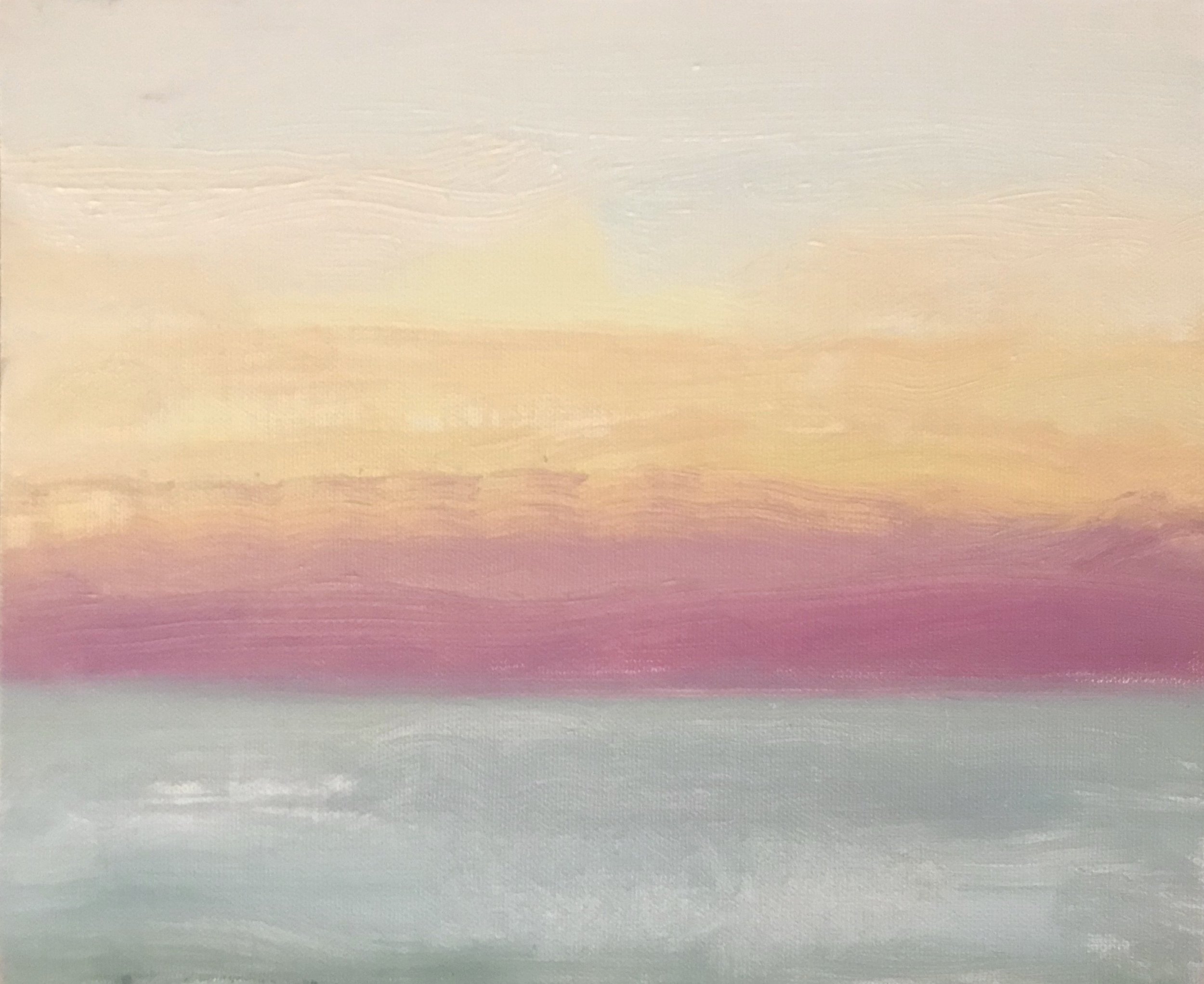 Evening Prayer Brunswick Heads, #6  6 October  2020, oil on canvas board, 30 X 25 cm