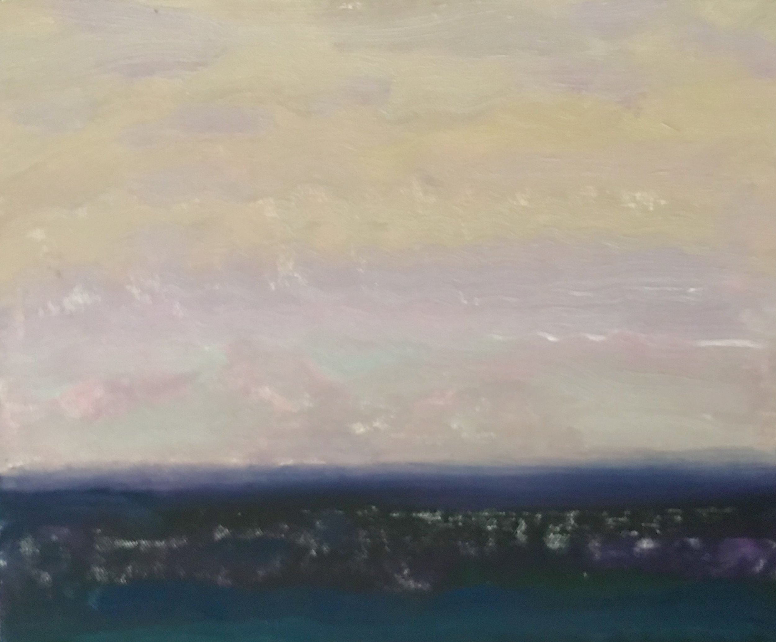 Evening Prayer Brunswick Heads, 26 October, 2020, oil on canvas board, 30 X 25 cmEvening Prayer Brunswick Heads, 26 October, 2020, oil on canvas board, 30 X 25 cm