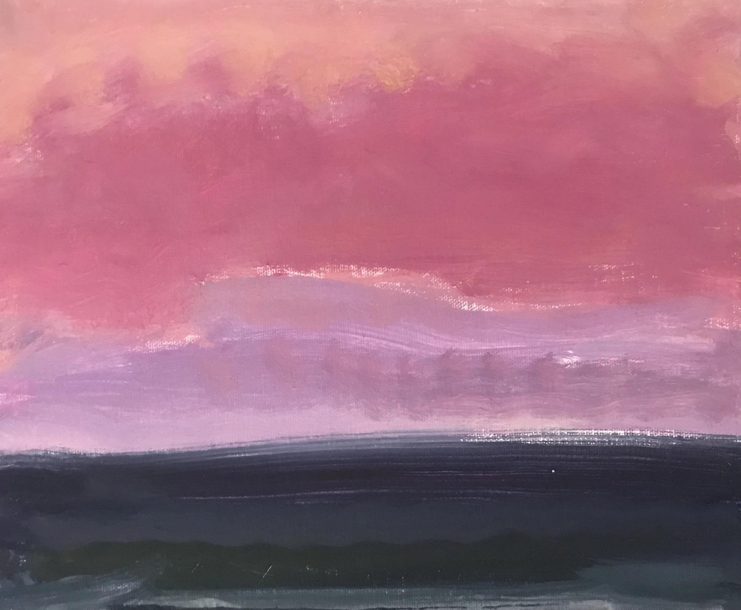 Evening Prayer Brunswick Heads, 14 November 2020, oil on canvas board, 30 X 25 cm