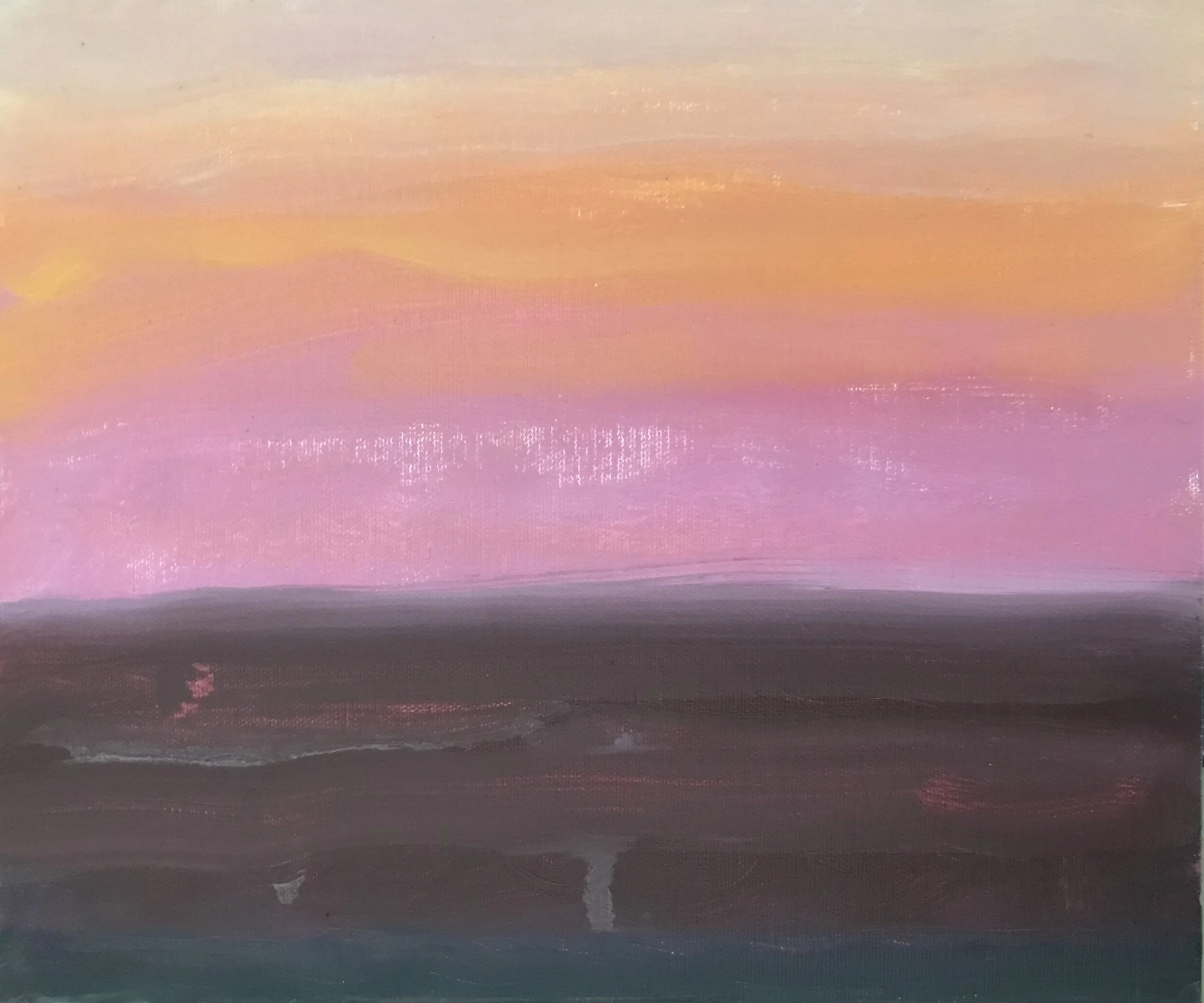 Evening Prayer Brunswick Heads, 26 November 2020, oil on canvas board, 30 X 25 cm