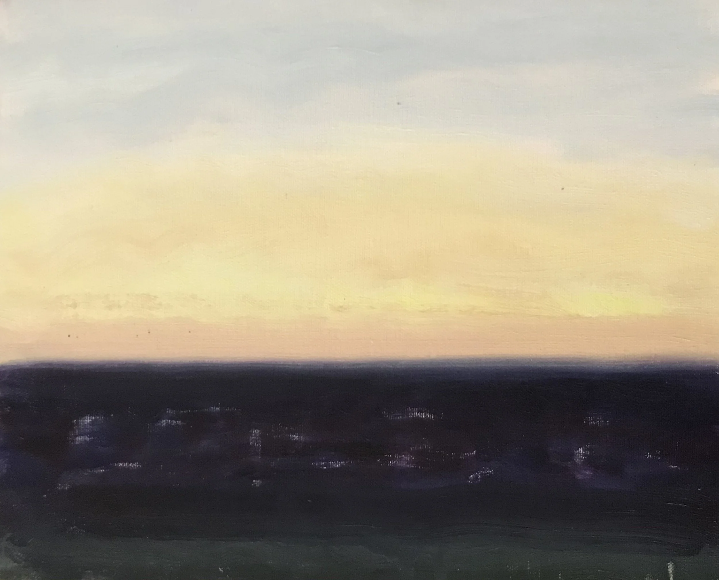 Evening Prayer Brunswick Heads, #2 28 November 2020, oil on canvas board, 30 X 25 cm