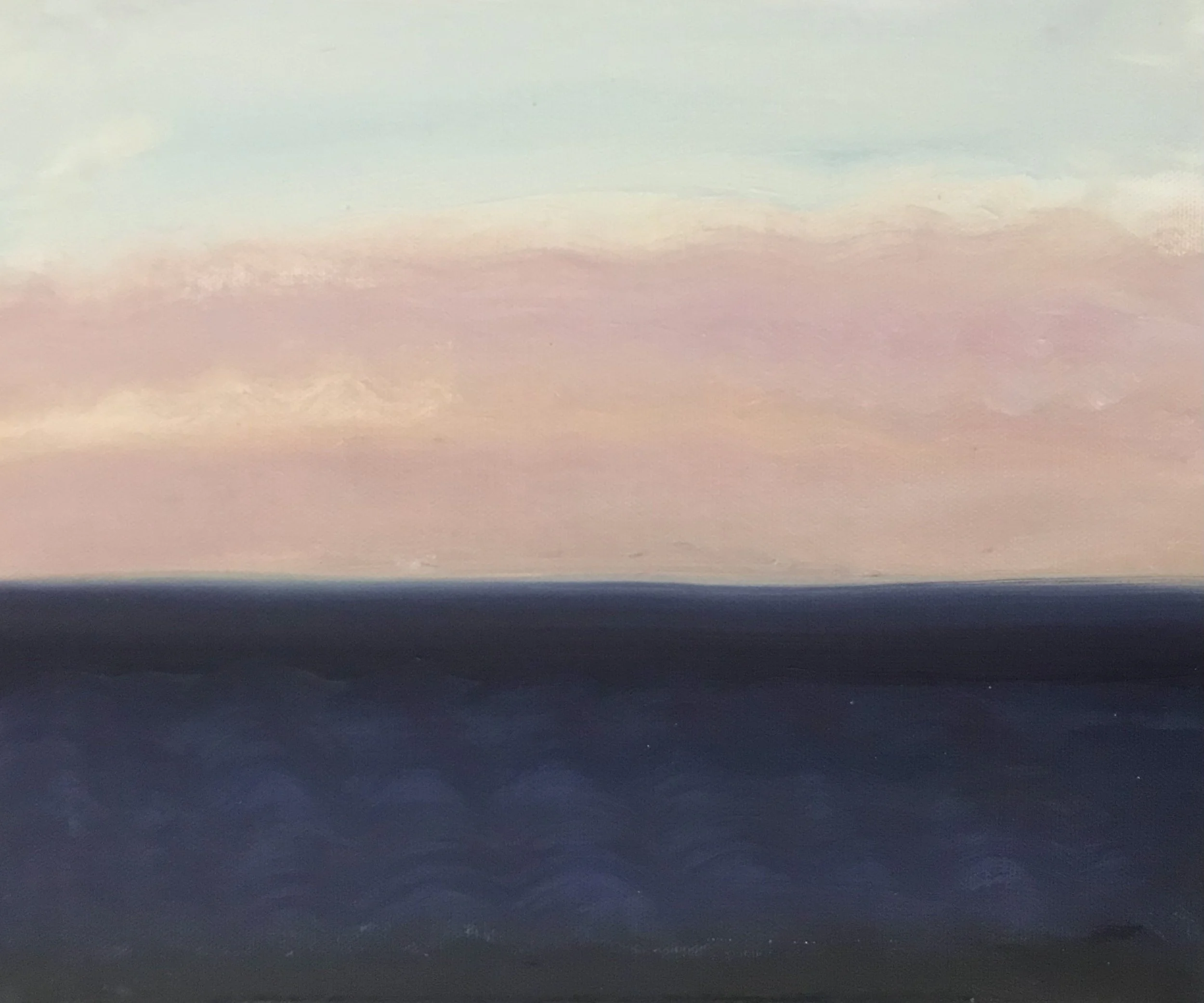 Evening Prayer Brunswick Heads, 21 December 2020, oil on canvas board, 30 X 25 c