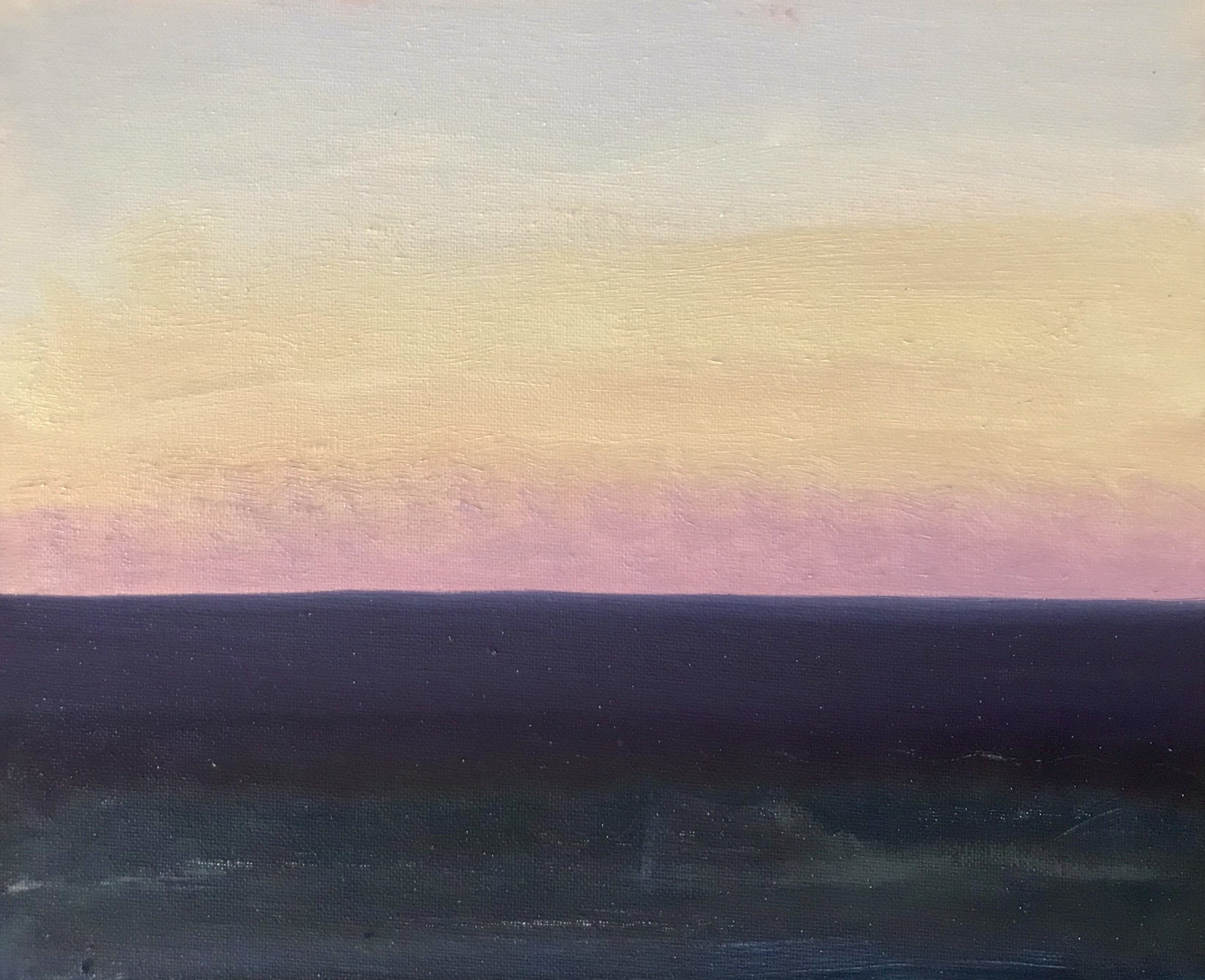 Evening Prayer Brunswick Heads, 29 December, 2019, oil on canvas board, 30 X 25 cm
