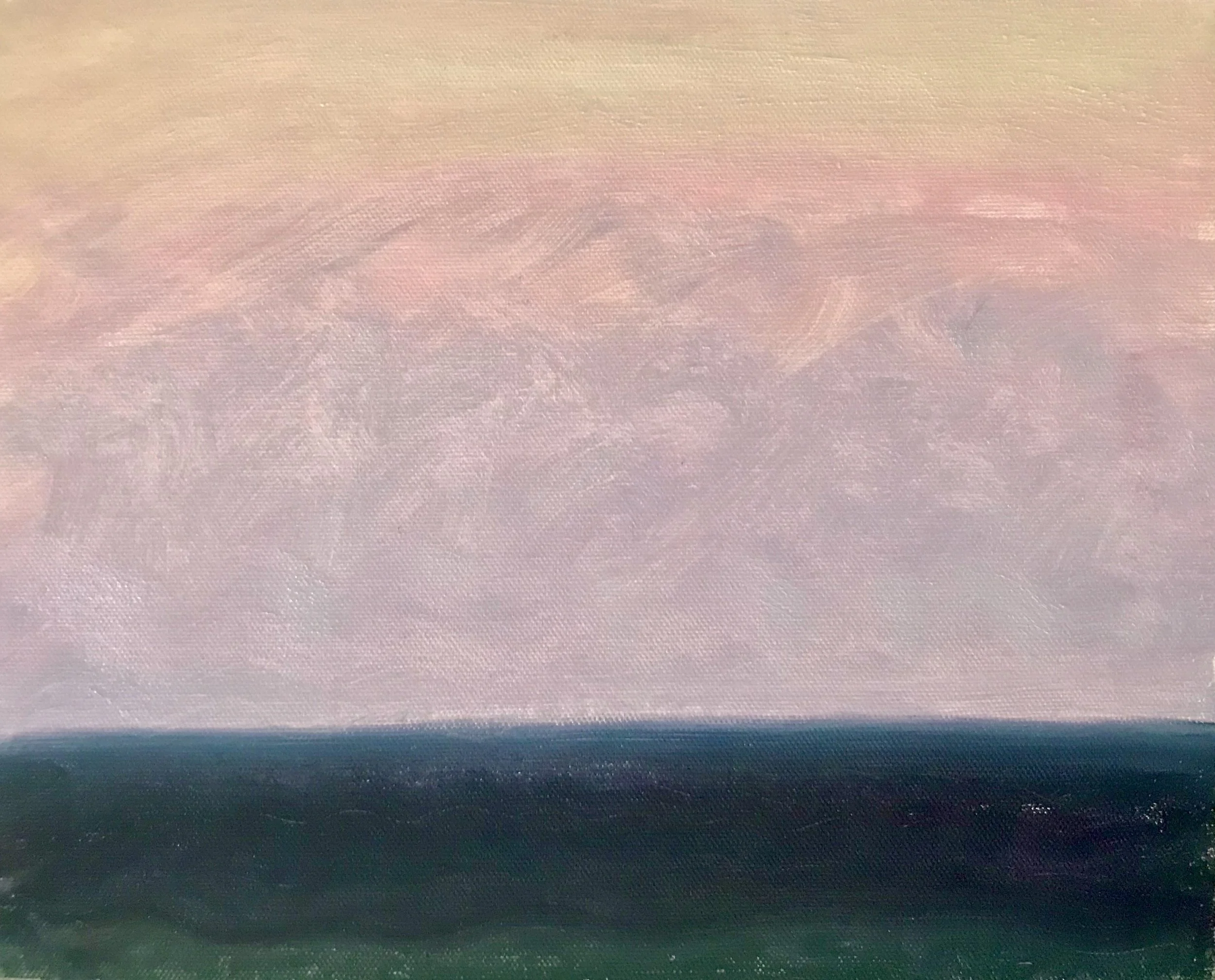 Evening Prayer Brunswick Heads, 21 December, 2019, oil on canvas board, 30 X 25 cm