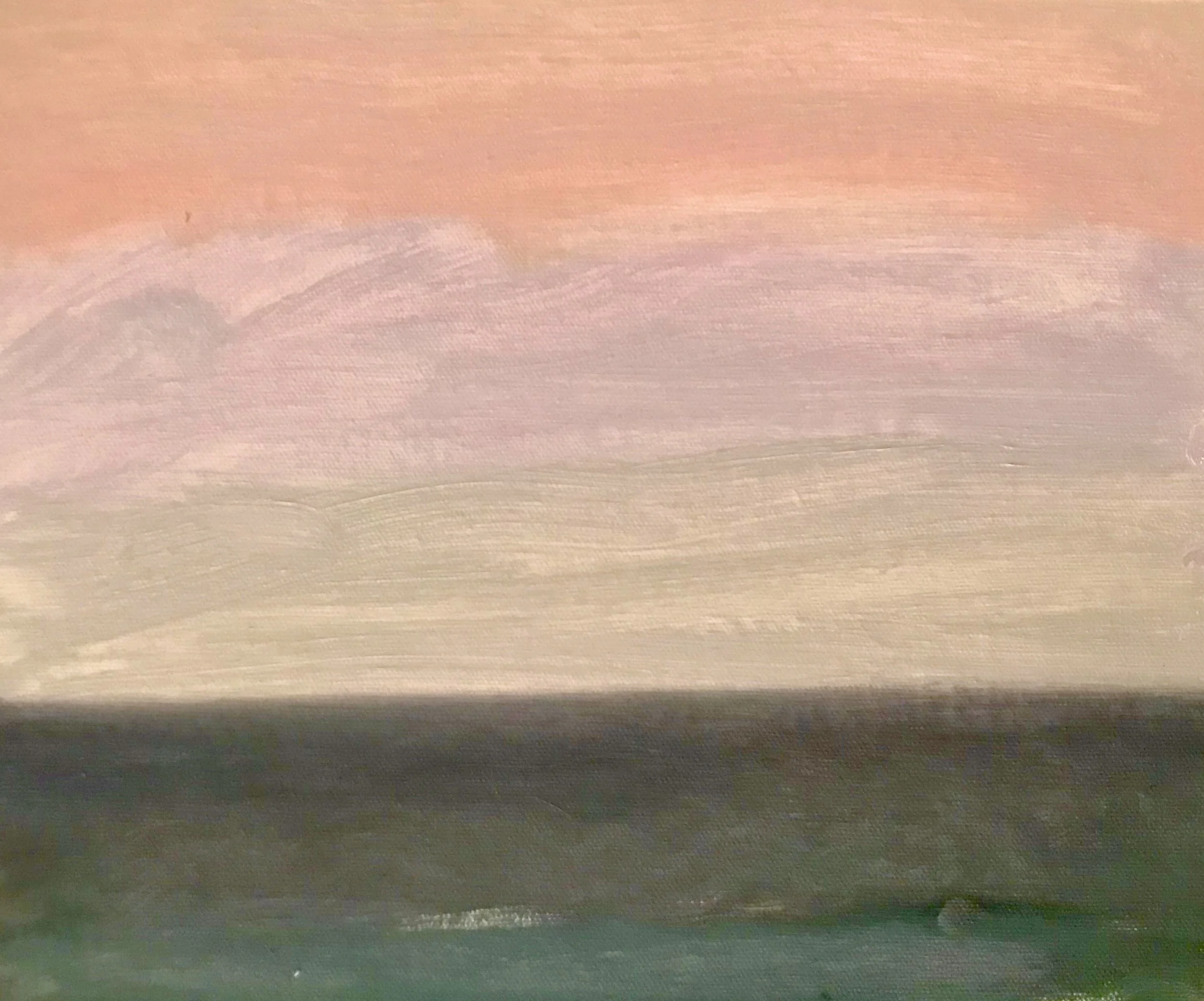 Evening Prayer Brunswick Heads, #2  21 December, 2019, oil on canvas board, 30 X 25 cm