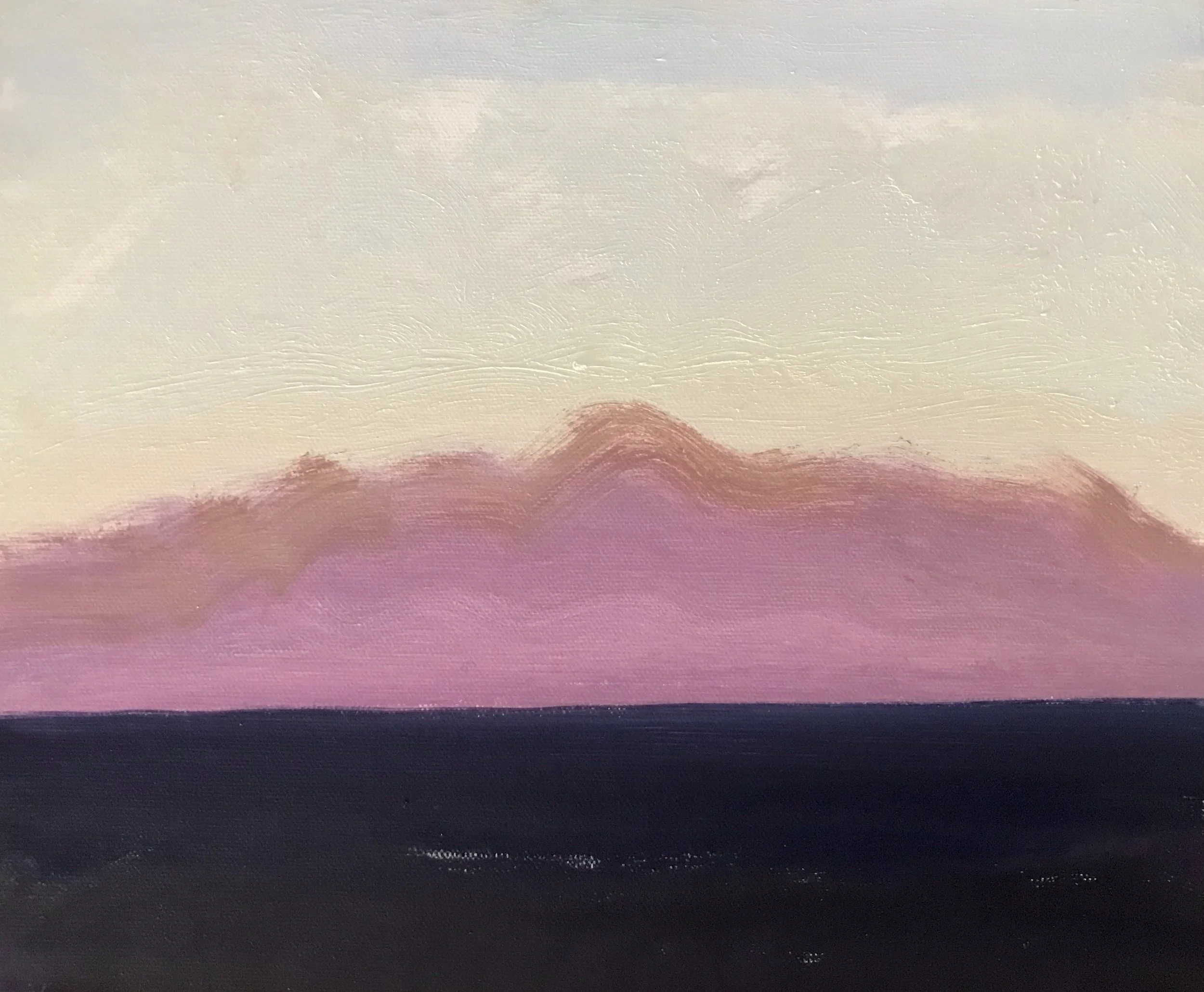 Evening Prayer Brunswick Heads, 17 December, 2019, oil on canvas board, 30 X 25 cm