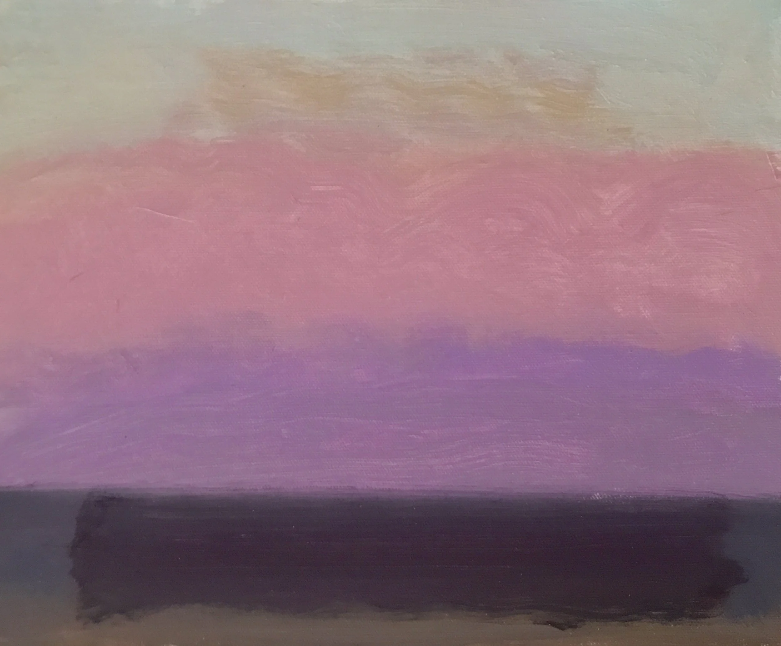 Evening Prayer Brunswick Heads, 5 December, 2019, oil on canvas board, 30 X 25 cm