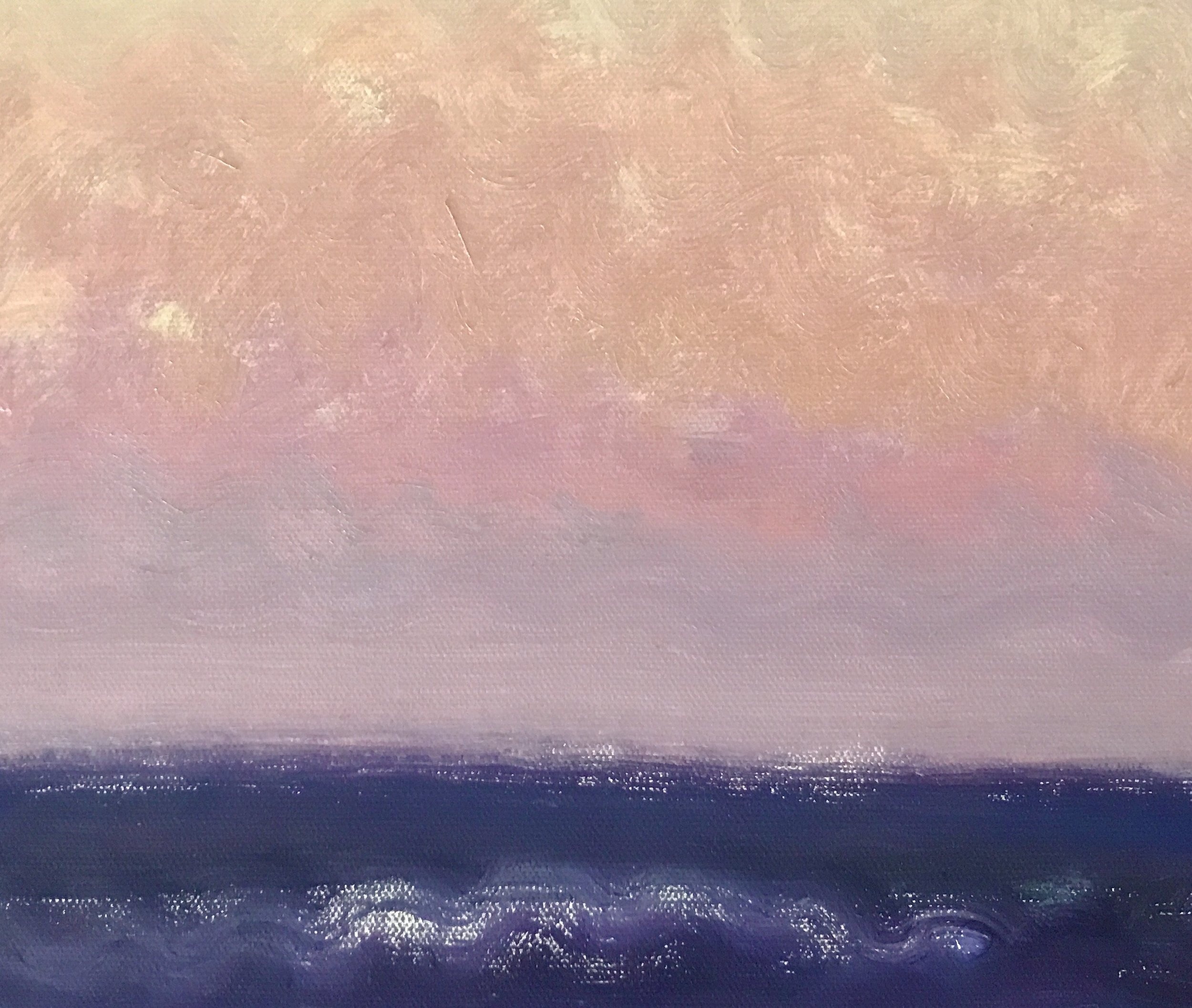 Evening Prayer Brunswick Heads, 4 December, 2019, oil on canvas board, 30 X 25 cm