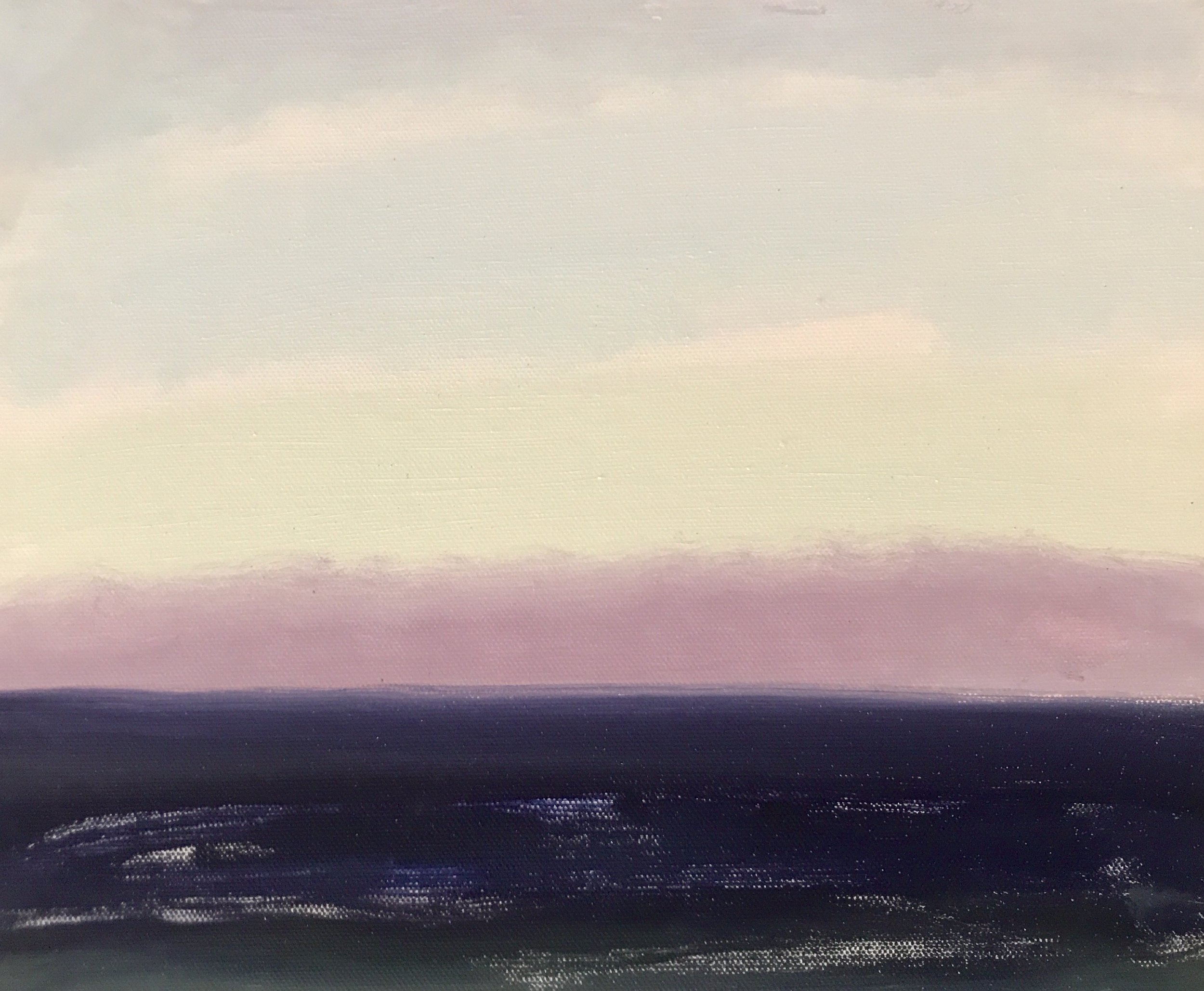 Evening Prayers Brunswick Heads, 27 November 2019, oil on canvas board, 30 X 25 cm