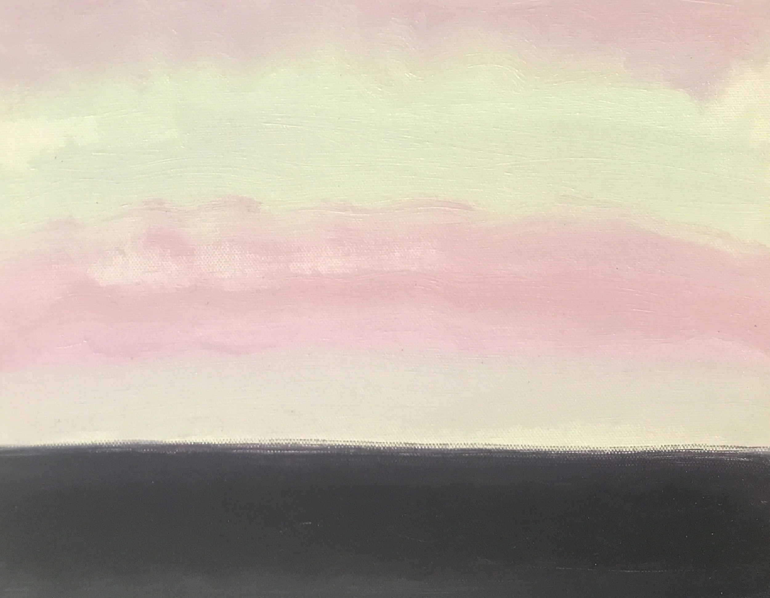 Evening Prayers Brunswick Heads, #2 22 November 2019, oil on canvas board, 30 X 25 cm