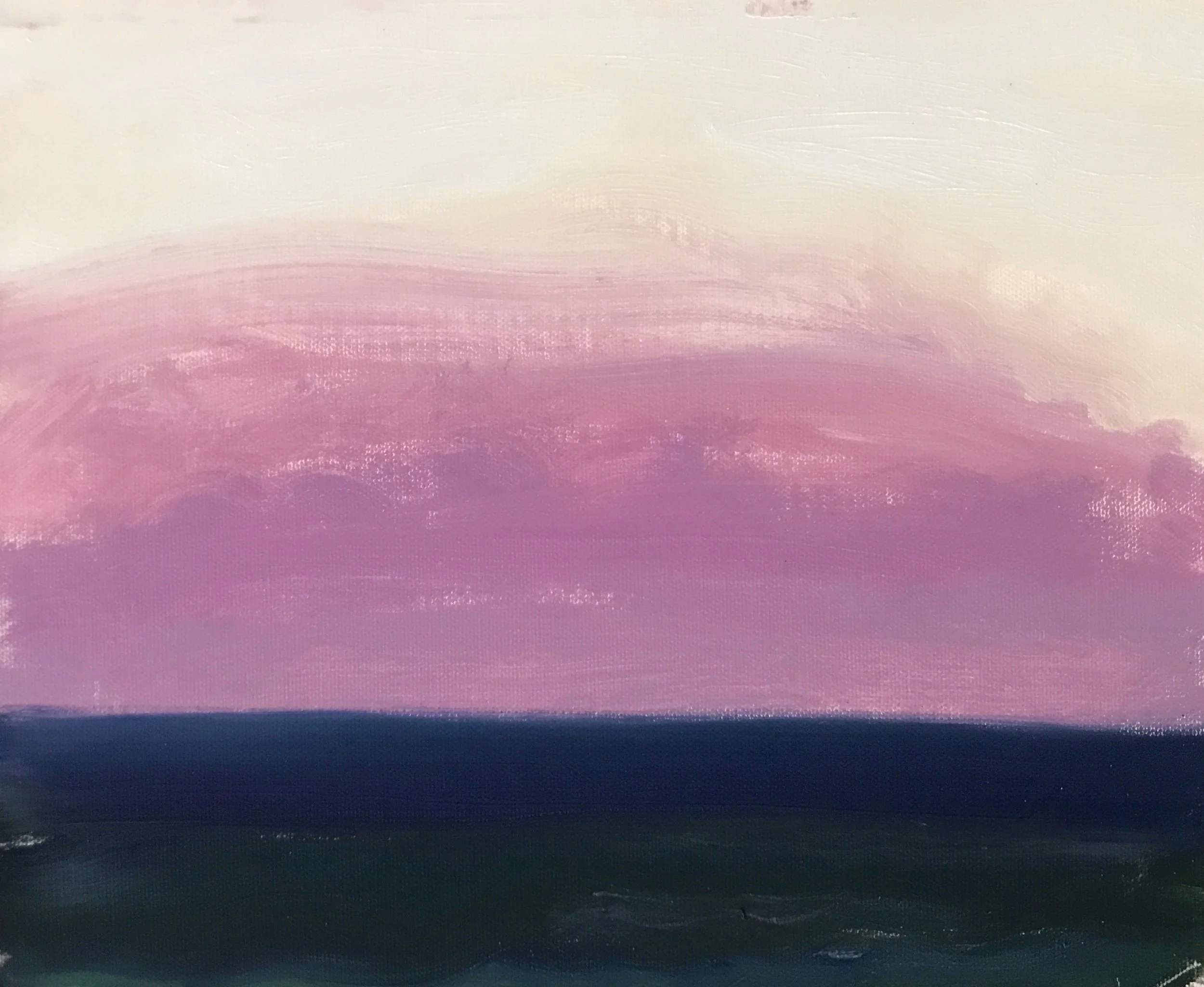 Evening Prayers Brunswick Heads, 18 November 2019, oil on canvas board, 30 X 25 cm