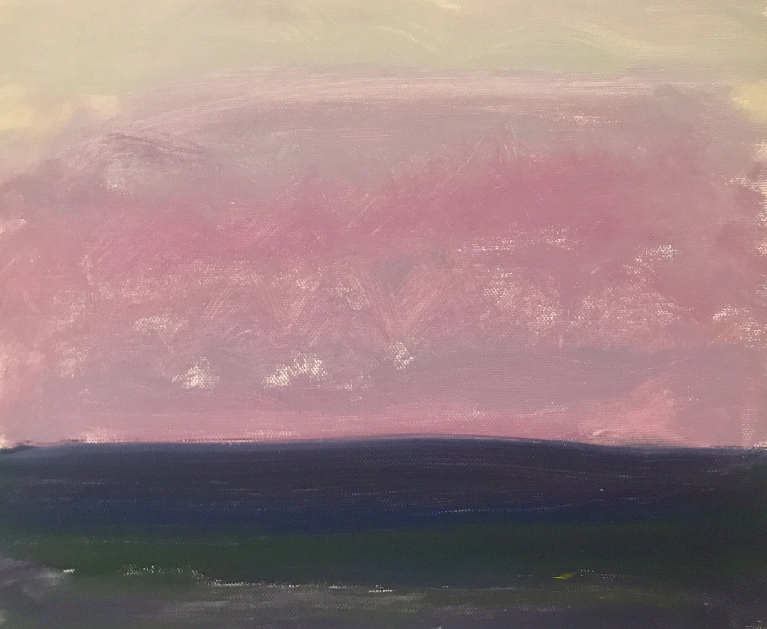 Evening Prayers Brunswick Heads, #2 14 November 2019, oil on canvas board, 30 X 25 cm