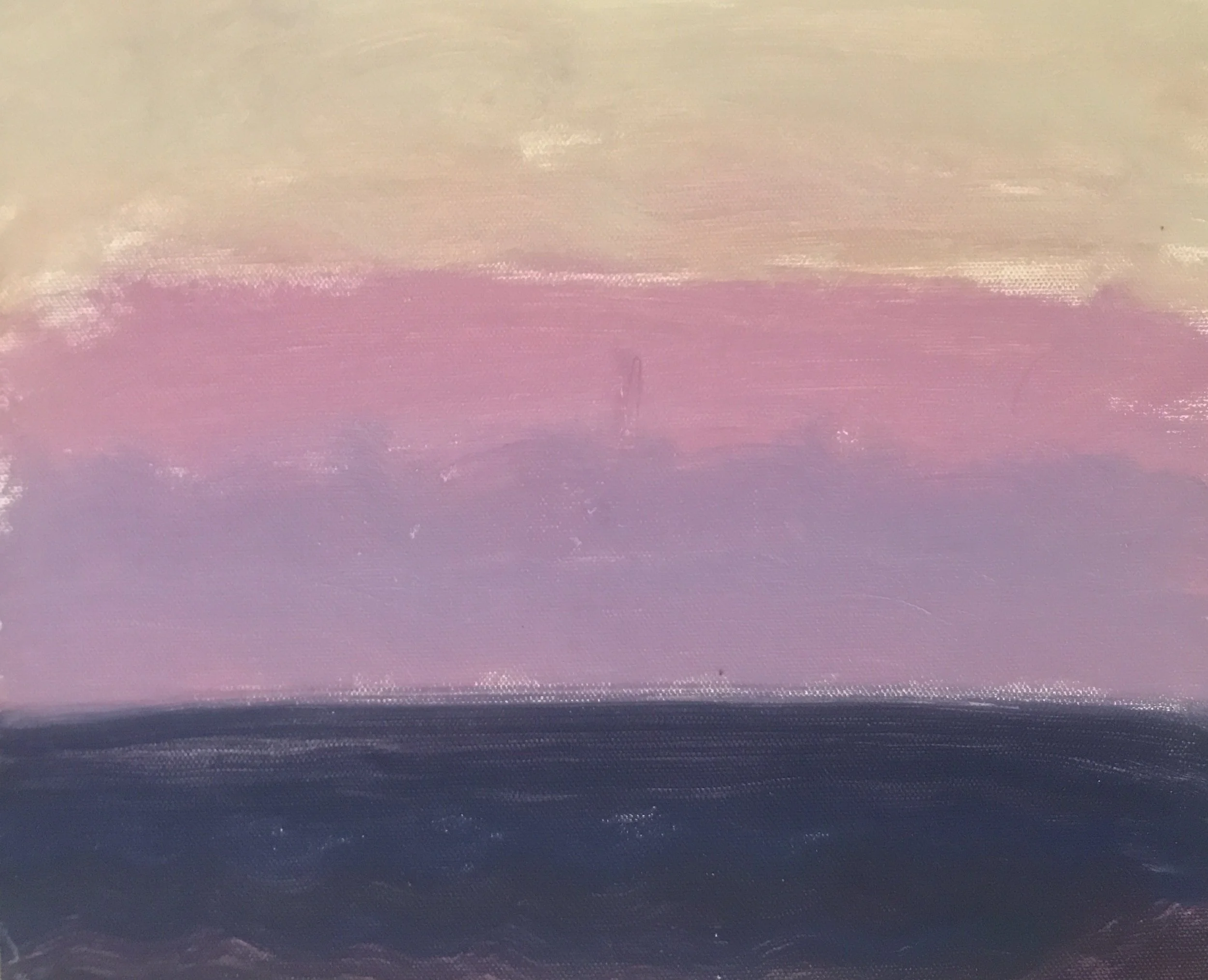 Evening Prayers Brunswick Heads, #3 14 November 2019, oil on canvas board, 30 X 25 cm