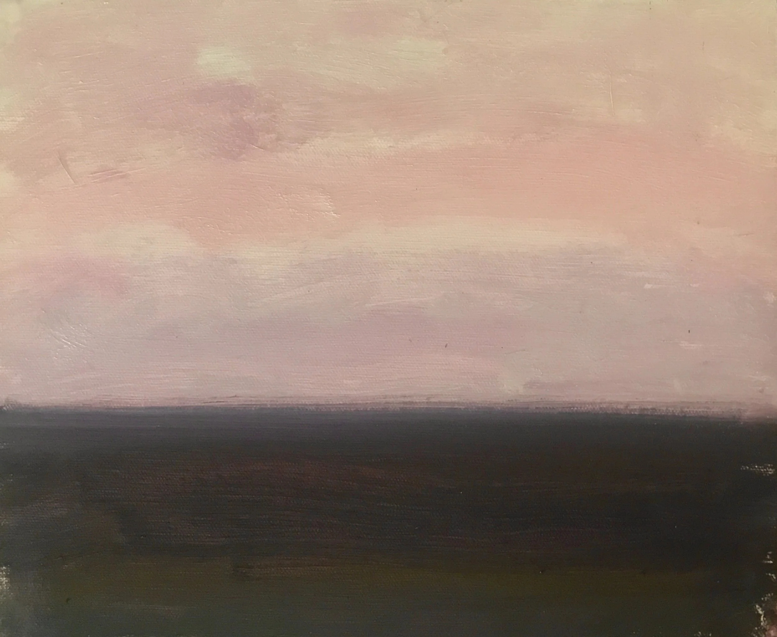 Evening Prayers Brunswick Heads, 11 November 2019, oil on canvas board, 30 X 25 cm