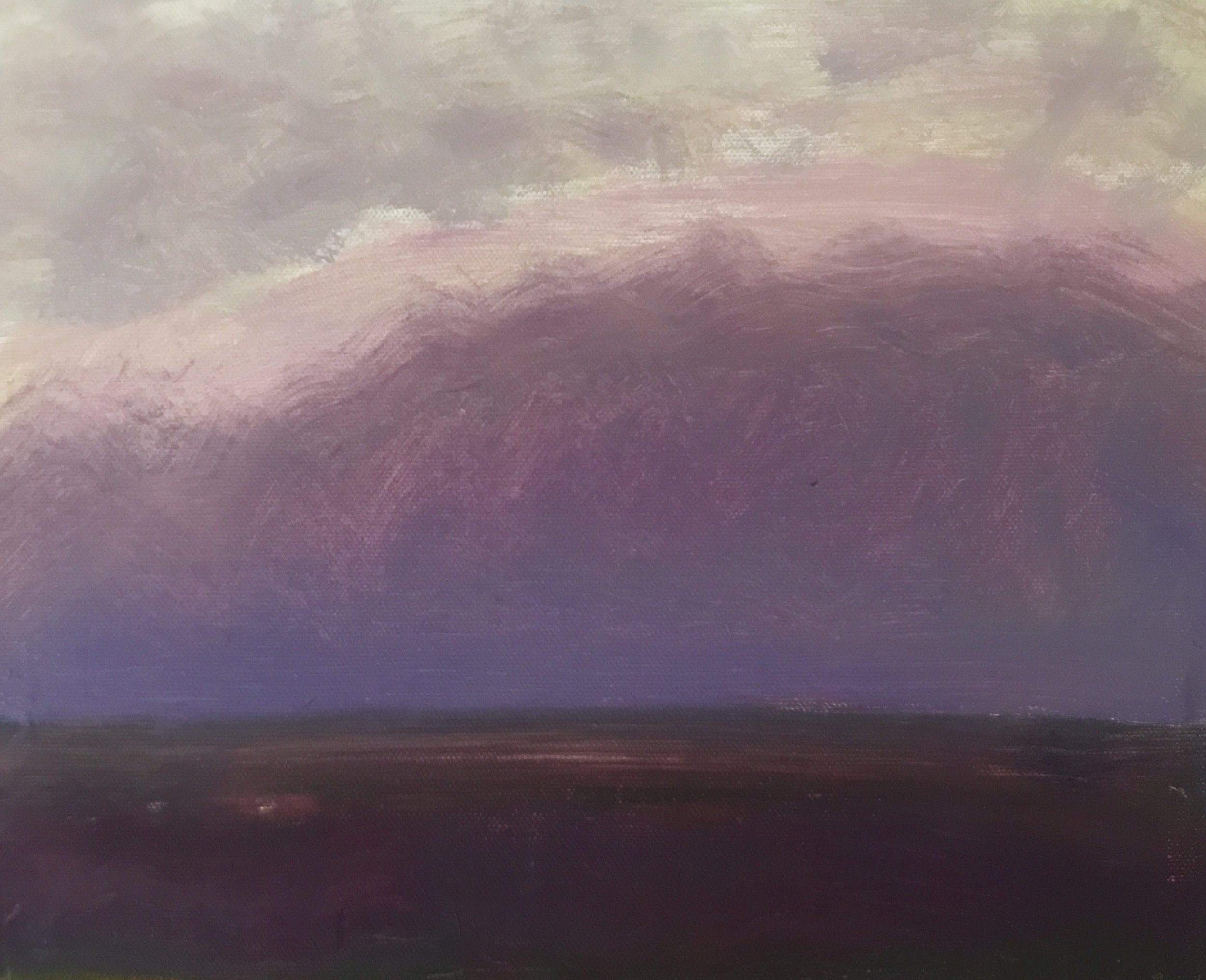 Evening Prayers Brunswick Heads, 7 November 2019, oil on canvas board, 30 X 25 cm