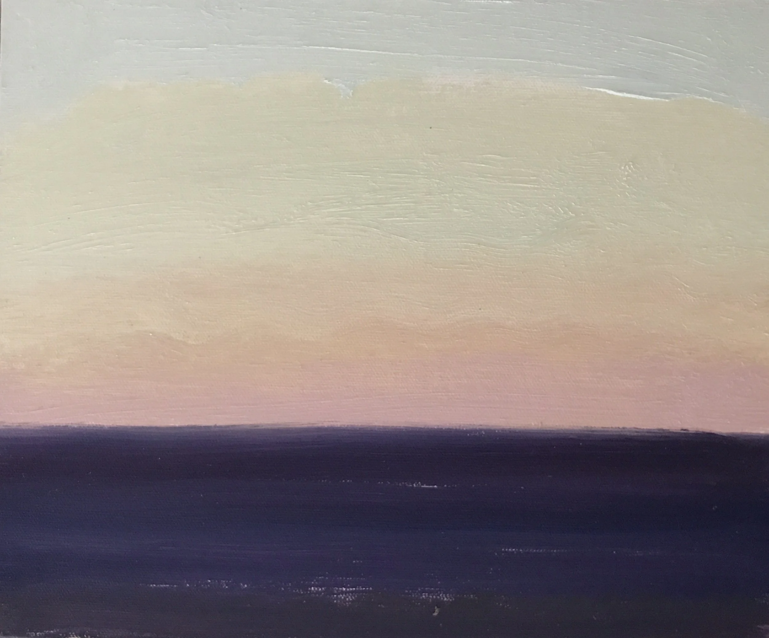 Evening Prayers Brunswick Heads, #3  4 November 2019, oil on canvas board, 30 X 25 cm