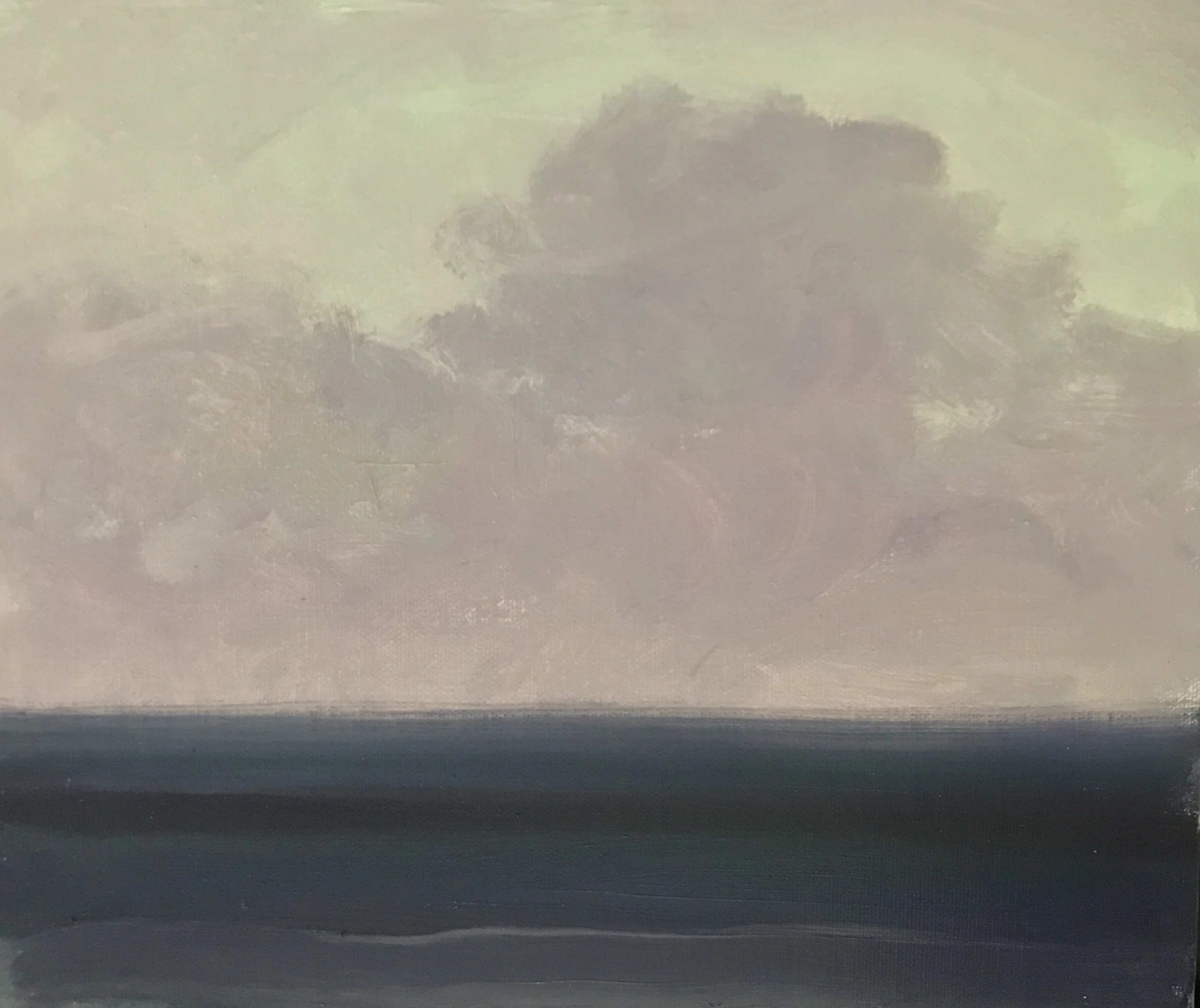 Evening Prayers Brunswick Heads, #2 28 November 2019, oil on canvas board, 30 X 25 cm