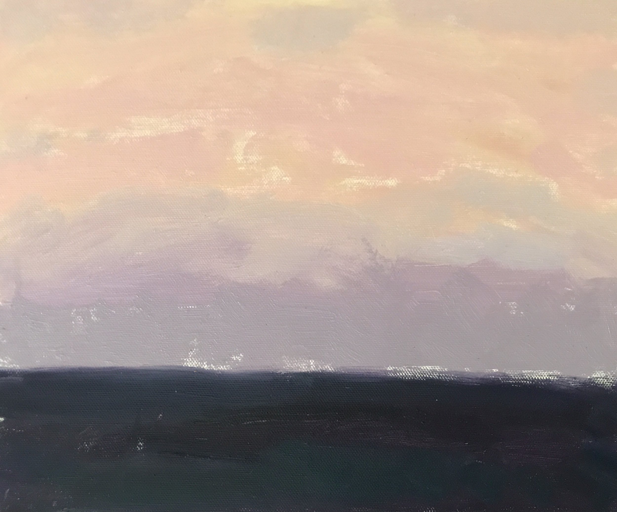Evening Prayers Brunswick Heads, 2 19  October  2019, oil on canvas board, 30 X 25 cm