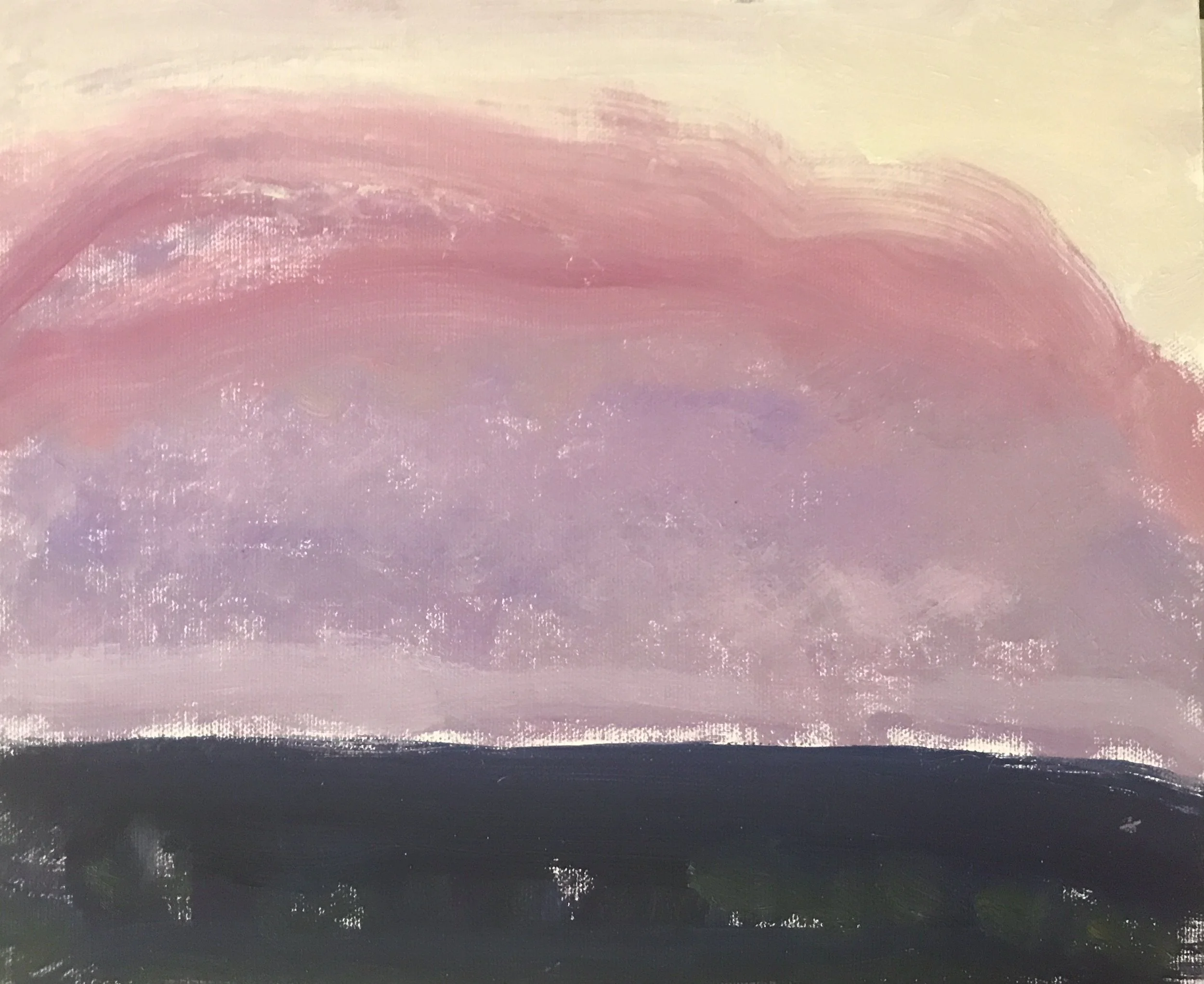 Evening Prayers Brunswick Heads, #3 19 October  2019, oil on canvas board, 30 X 25 cm