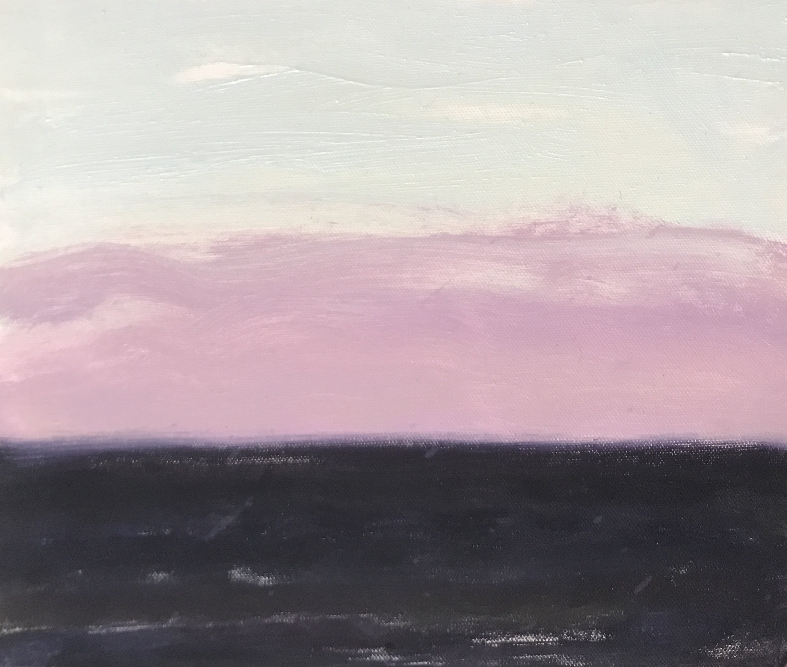 Evening Prayers Brunswick Heads, #3  7 October  2019, oil on canvas board, 30 X 25 cm