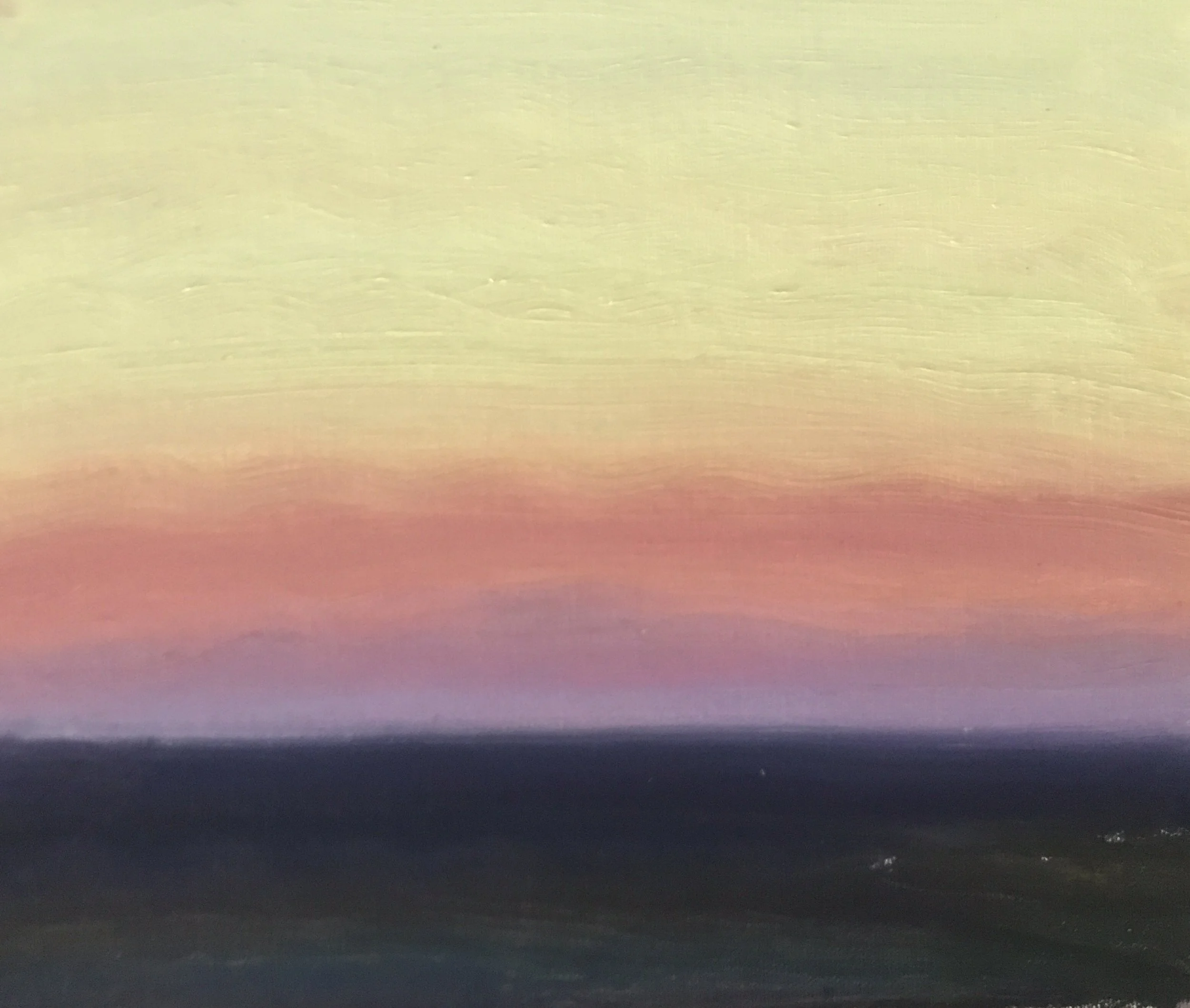 Evening Prayers Brunswick Heads, 3 October  2019, oil on canvas board, 30 X 25 cm