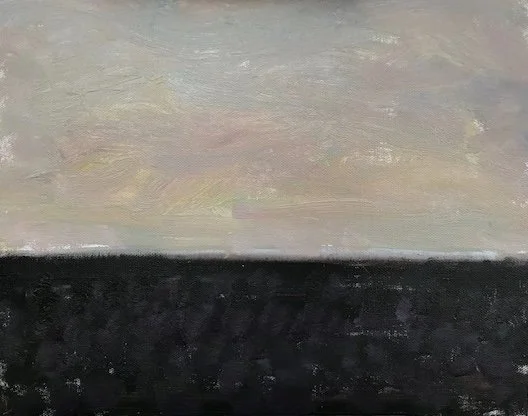 Evening Prayer Brunswick Heads 26 November 2017, oil on canvas board, 27 X 21 cm