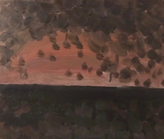 Evening Prayer Brunswick Heads 28  November 2017, oil on canvas board, 30 X 25 cm