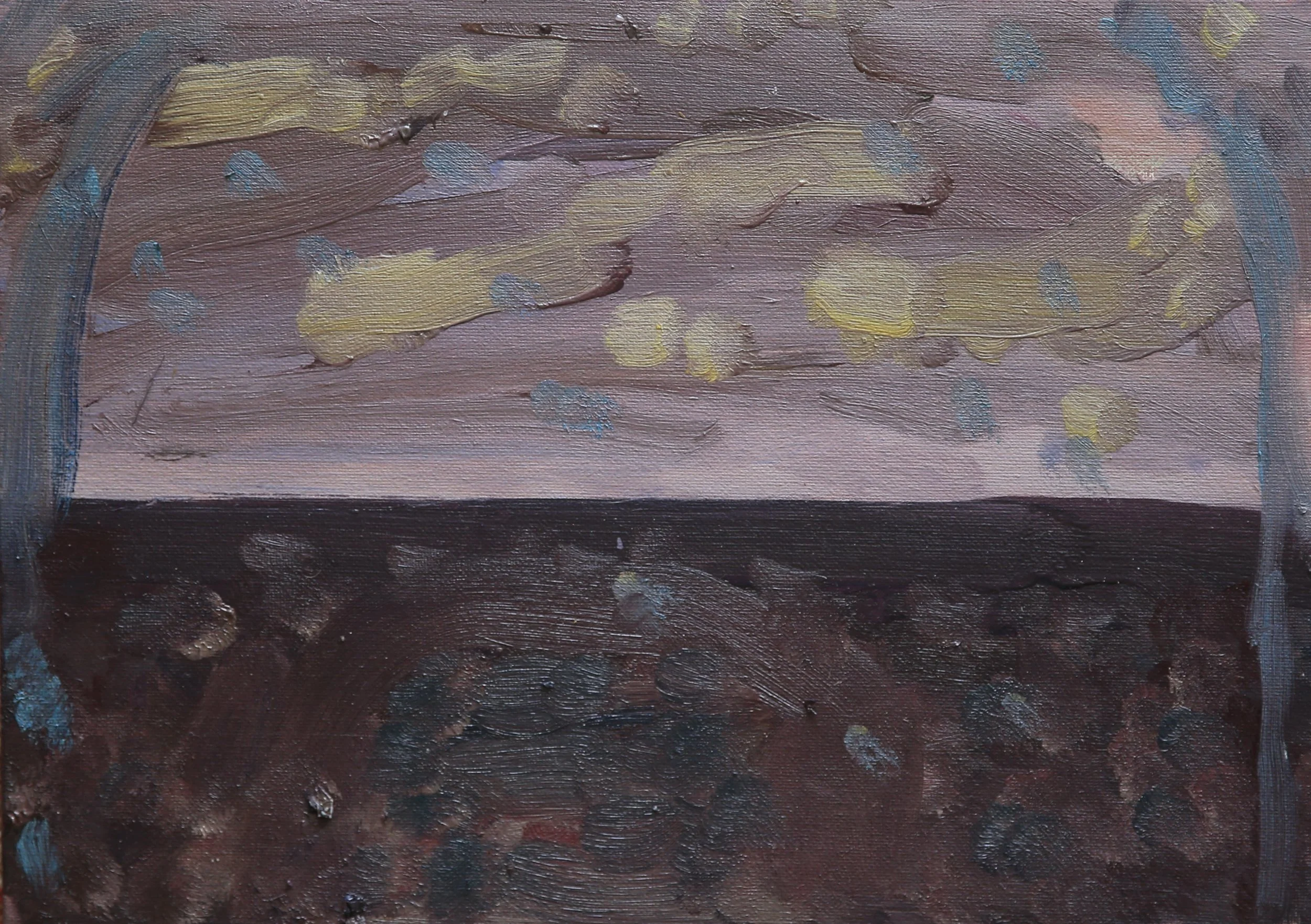 Evening Prayer Brunswick Heads #2  27 December 2017, oil on canvas board, 27 X 21 cm