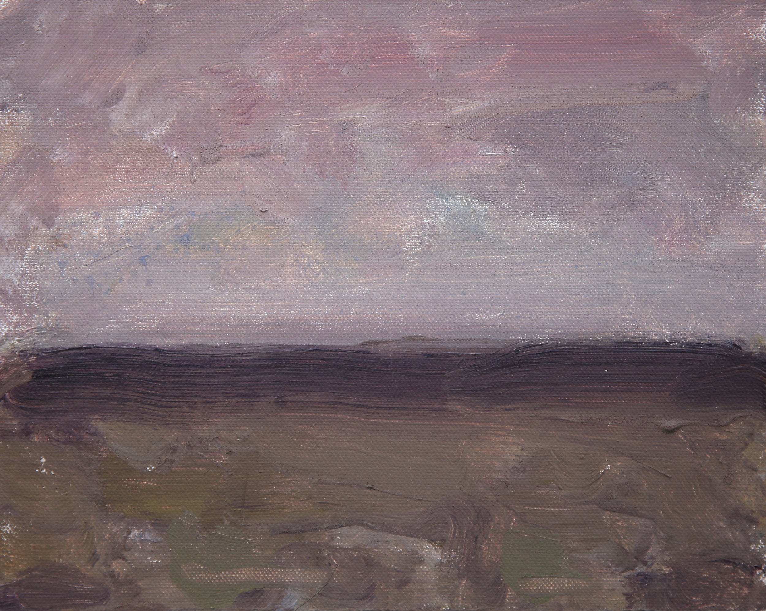 Evening Prayer Brunswick Heads #3  27 December 2017, oil on canvas board, 27 X 21 cm