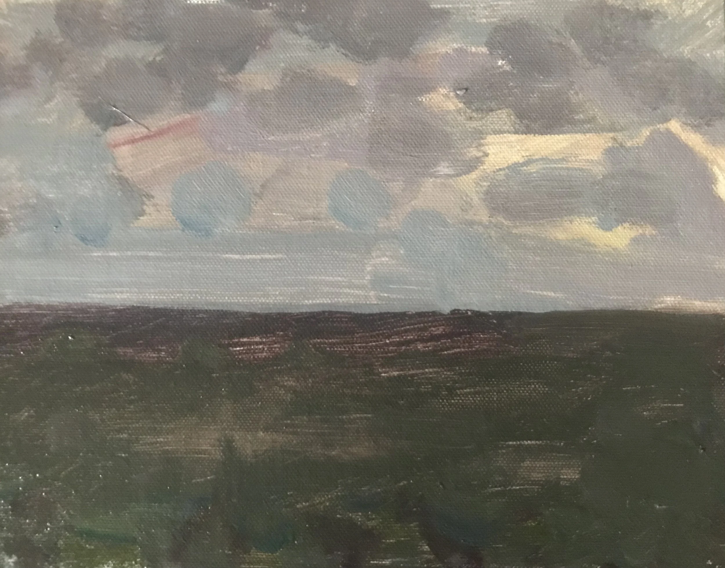 Evening Prayer Brunswick Heads 1 January 2018 oil on canvas board, 25 X 20 cm