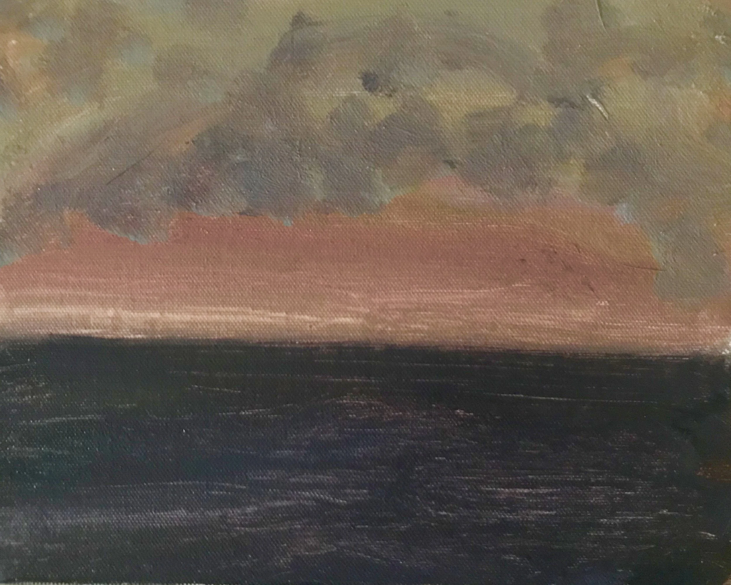 Evening Prayer Brunswick Heads #2 1 January 2018  oil on canvas board, 25 X 20 cm