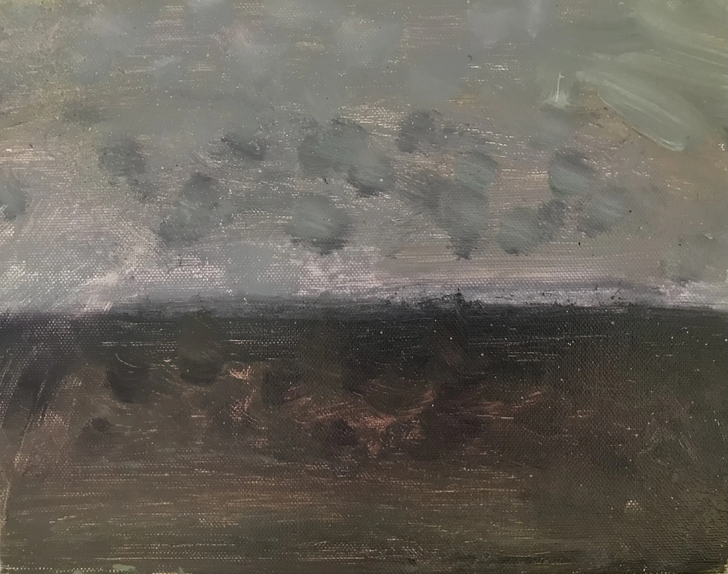 Evening Prayer Brunswick Heads 4 January 2018  oil on canvas board, 25 X 20 cm