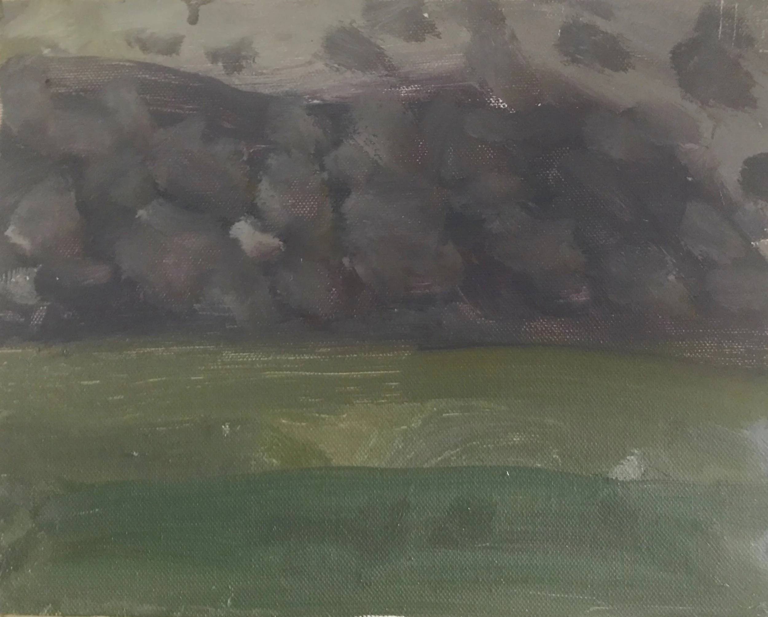 Evening Prayer Brunswick Heads #3  5 January 2018  oil on canvas board, 25 X 20 cm