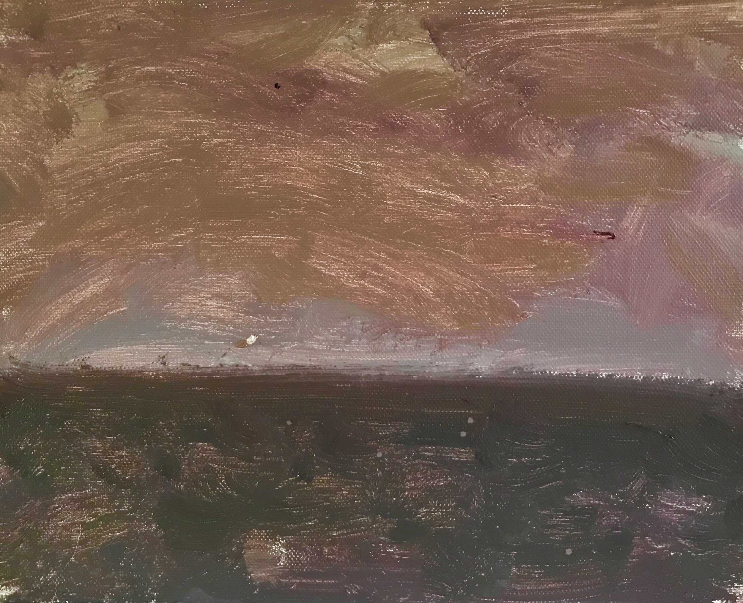 Evening Prayer Brunswick Heads #3 8 January 2018  oil on canvas board, 25 X 20 cm