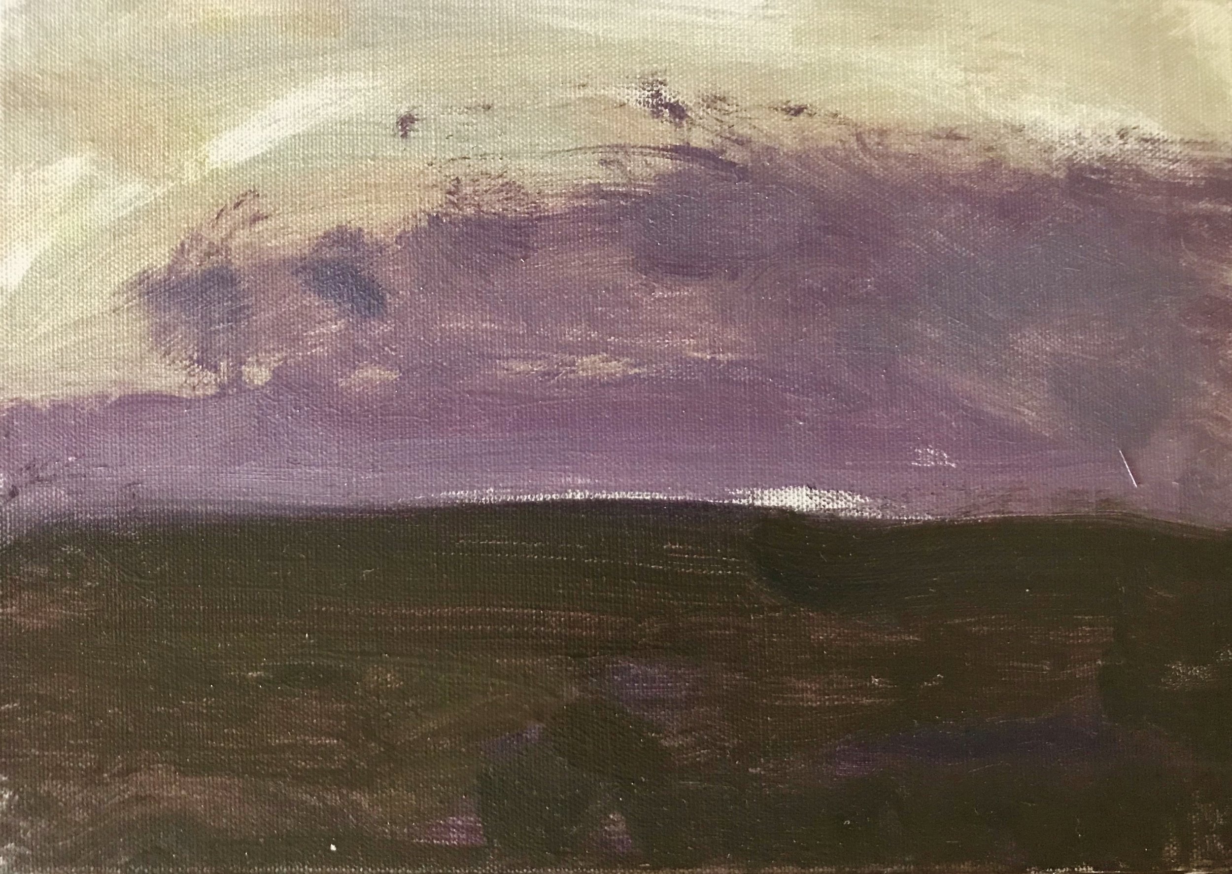 Evening Prayer Brunswick Heads #2 16 January 2018  oil on canvas board, 25 X 20 cm