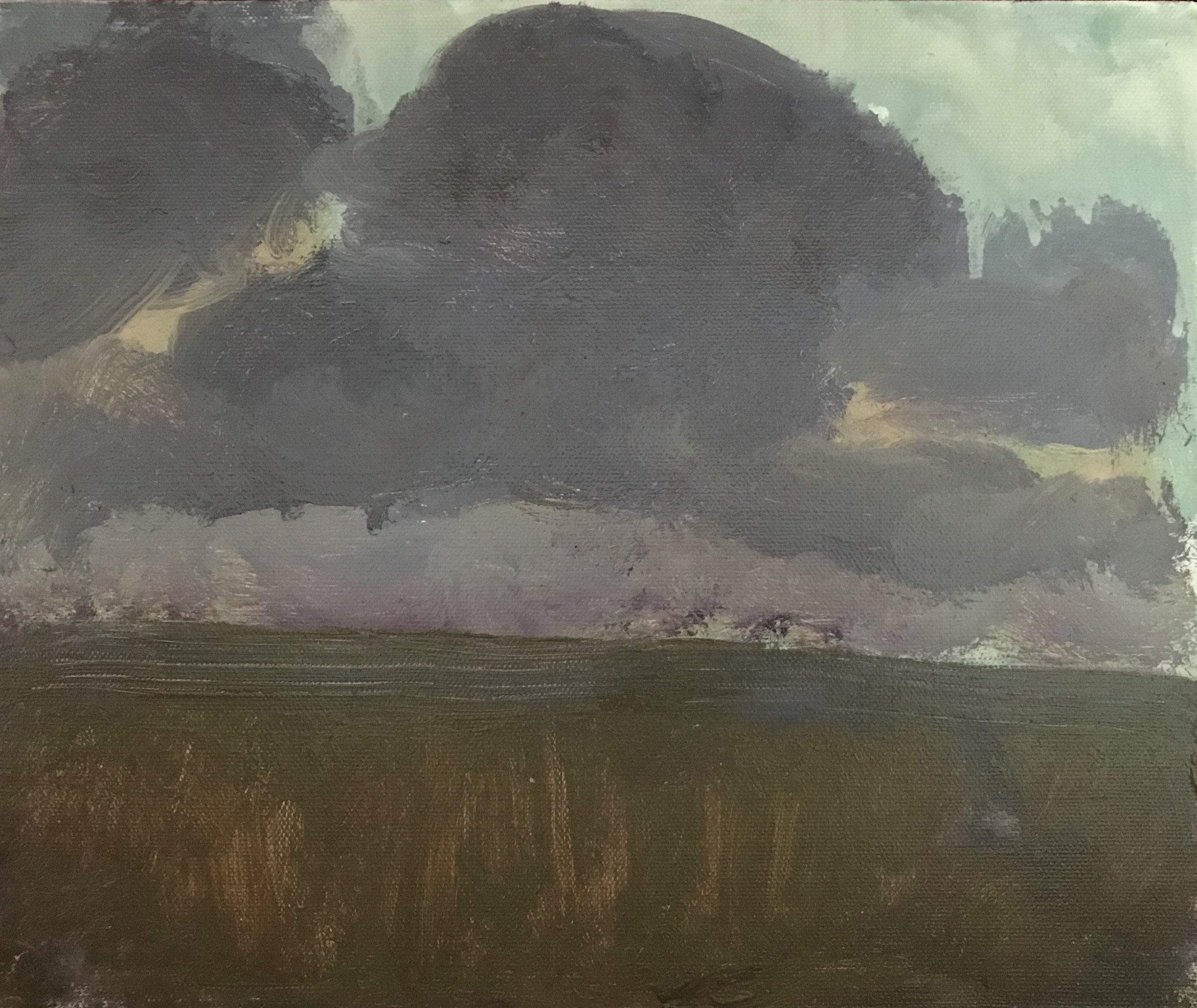 Evening Prayer Brunswick Heads 28 January 2018  oil on canvas board, 25 X 20 cm