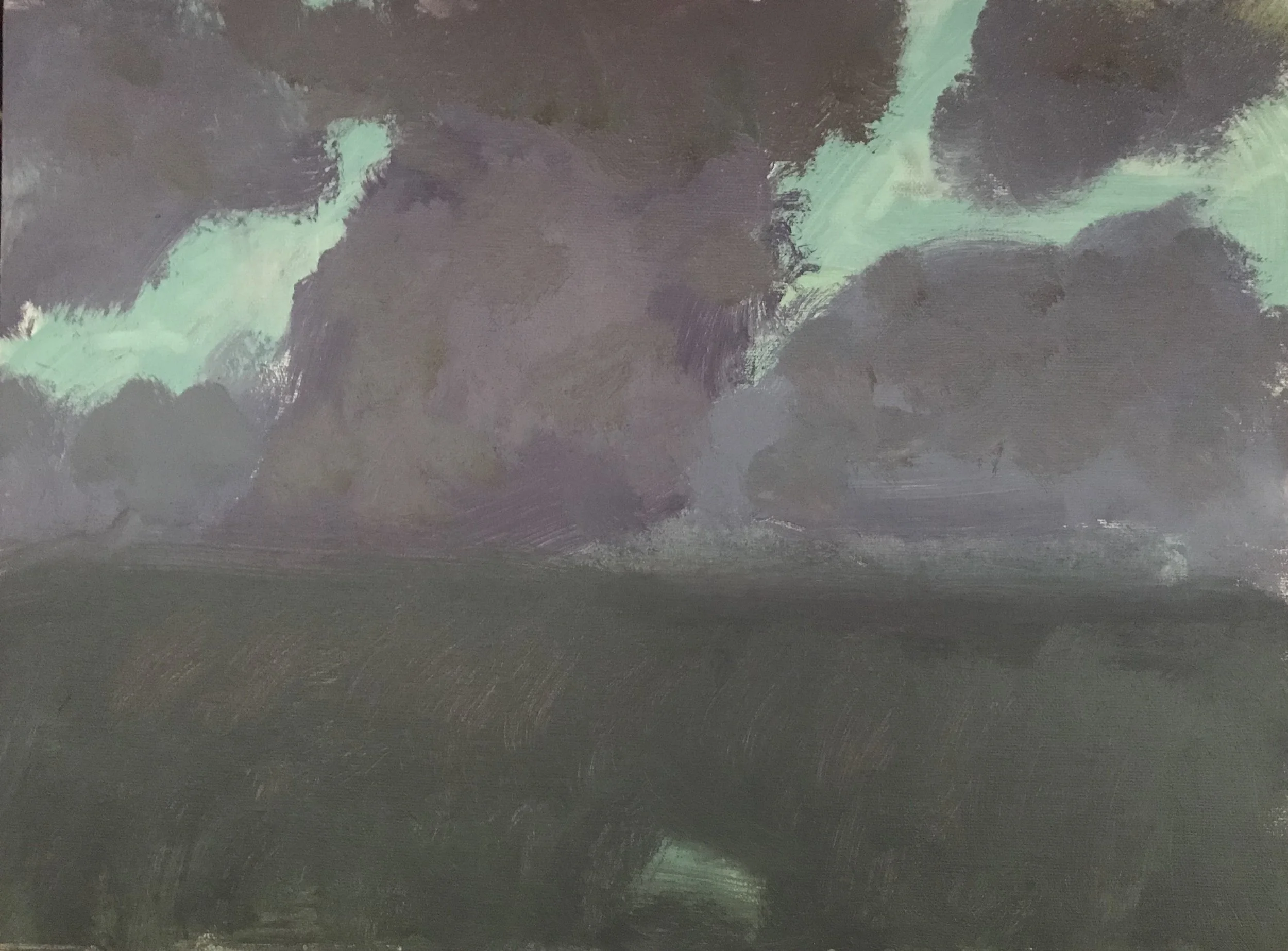 Evening Prayer Brunswick Heads 30 January 2018  oil on canvas board, 30 X 25 cm