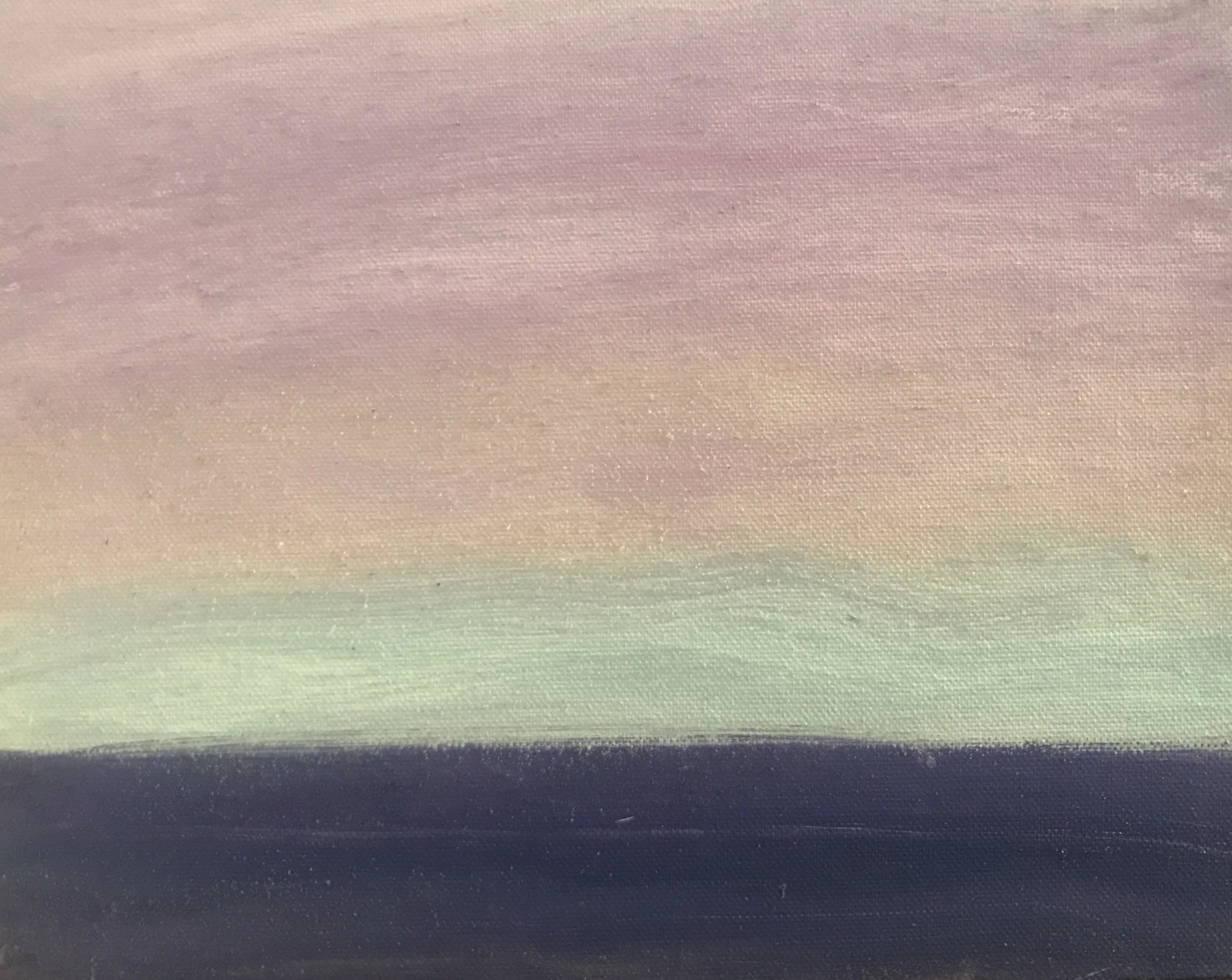 Evening Prayer Brunswick Heads, #2  10 July 2019, oil on canvas board, 25 X 20  cm