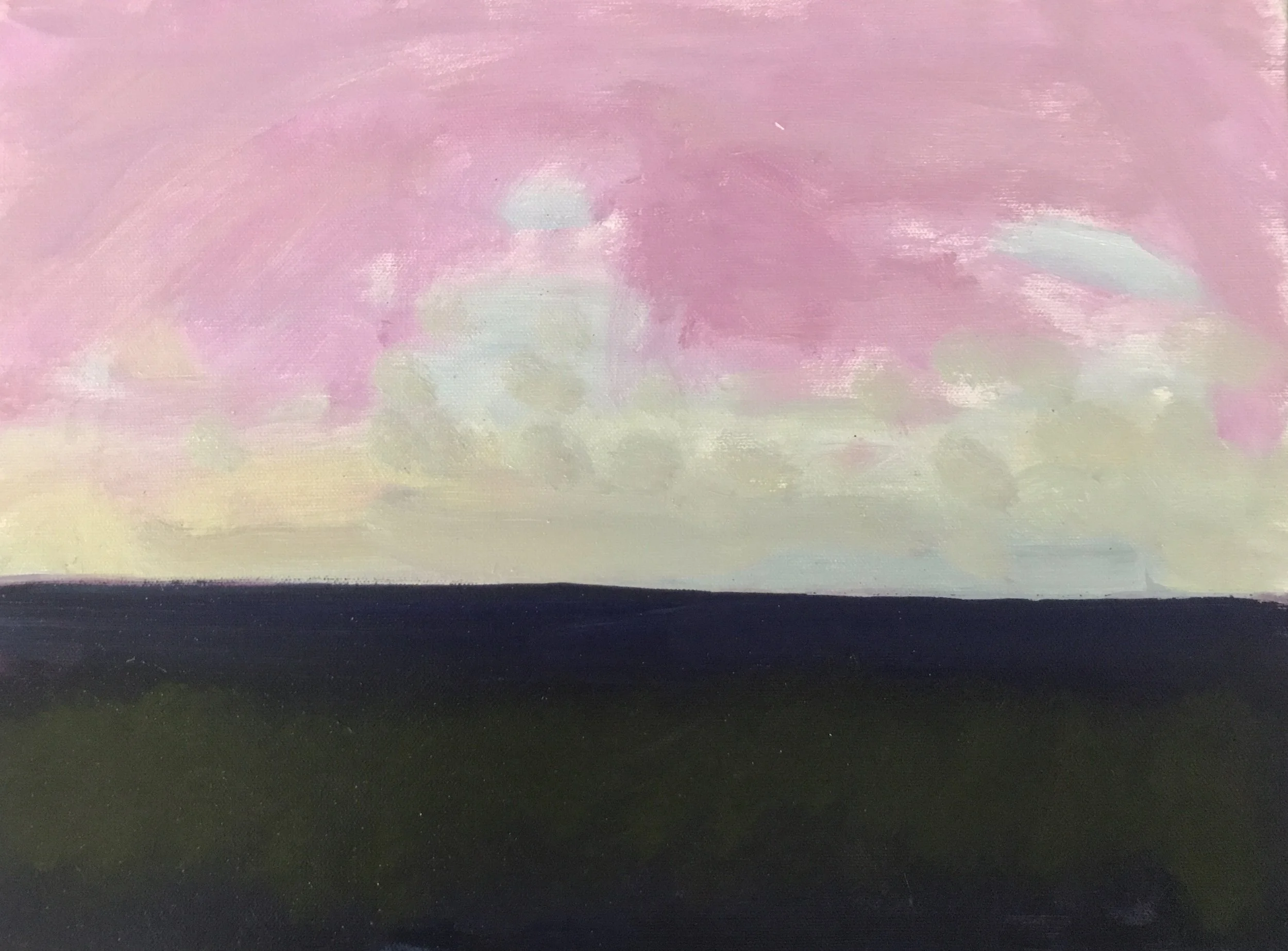 Evening Prayer Brunswick Heads, 21 June 2019, oil on canvas board, 29 X 22  cm